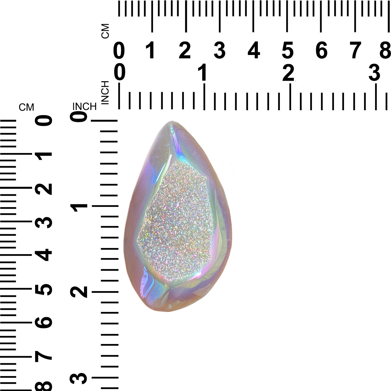 Drusy Quartz Iridescent Pastel Free-Form Cabochon 58 mm – 1 Piece