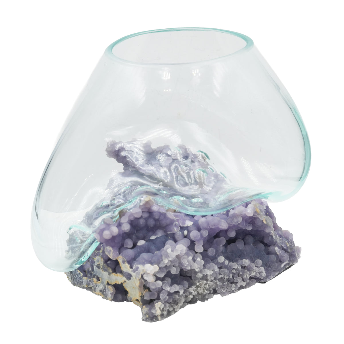 [TEMPLATE] Cuenco decorativo Starborn de cristal fundido sobre calcedonia de uva