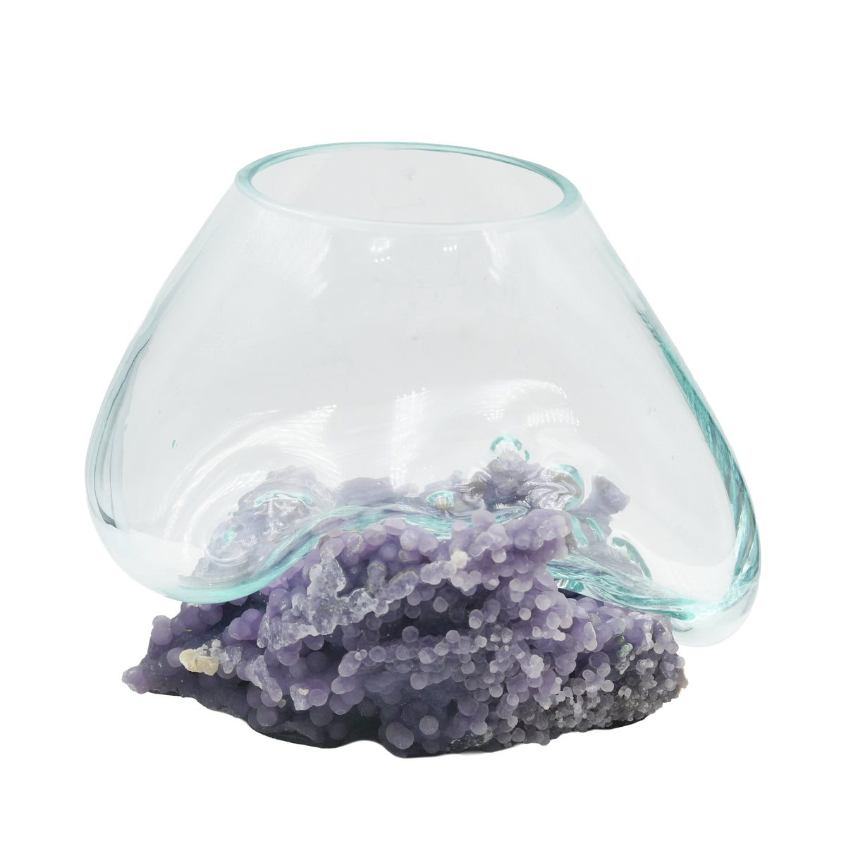 [TEMPLATE] Cuenco decorativo Starborn de cristal fundido sobre calcedonia de uva