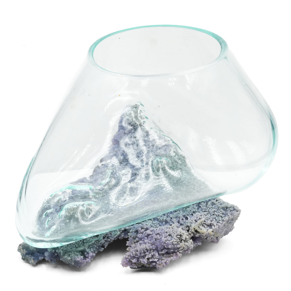 [TEMPLATE] Starborn Schale aus geschmolzenem Glas auf Trauben-Chalcedon