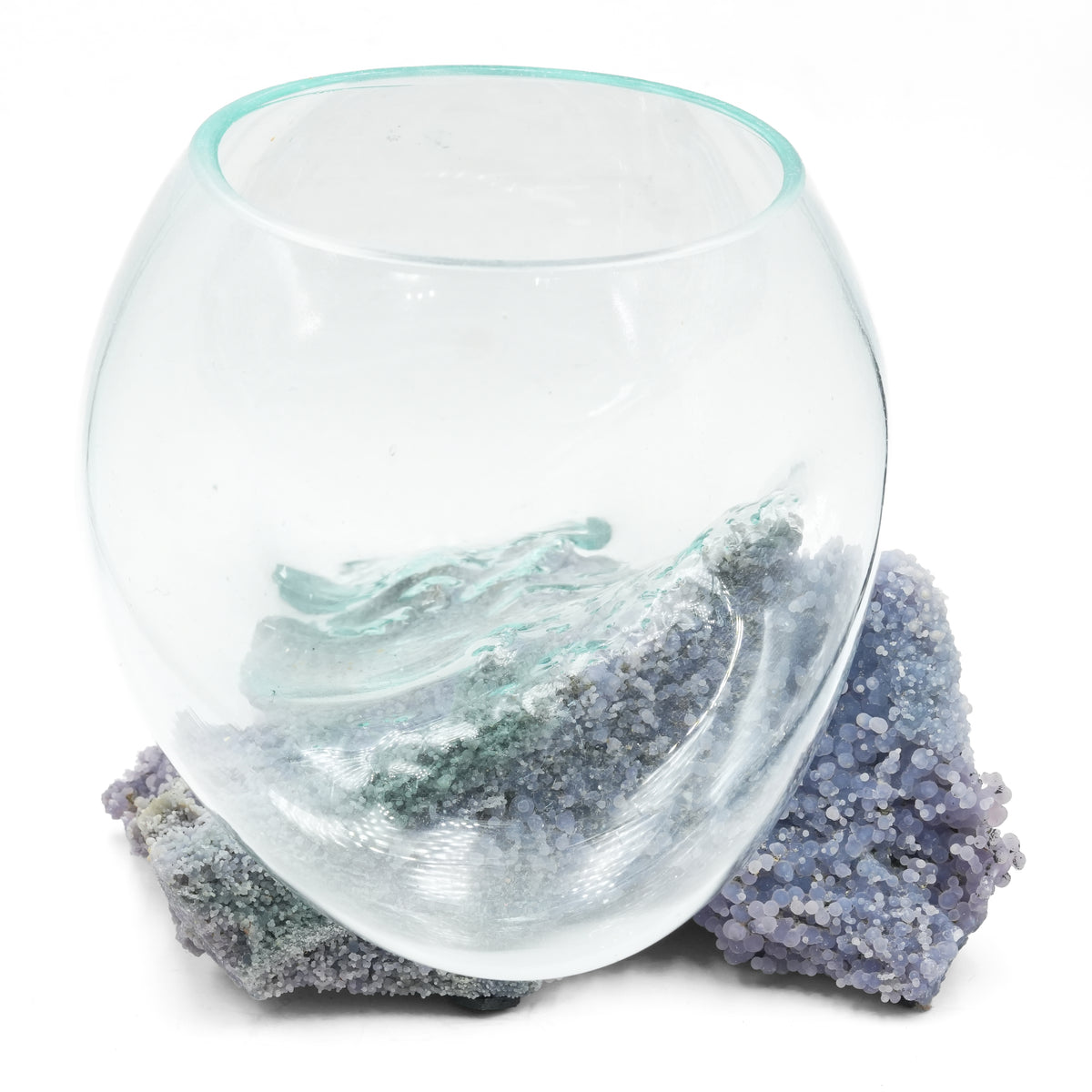 [TEMPLATE] Starborn Schale aus geschmolzenem Glas auf Trauben-Chalcedon