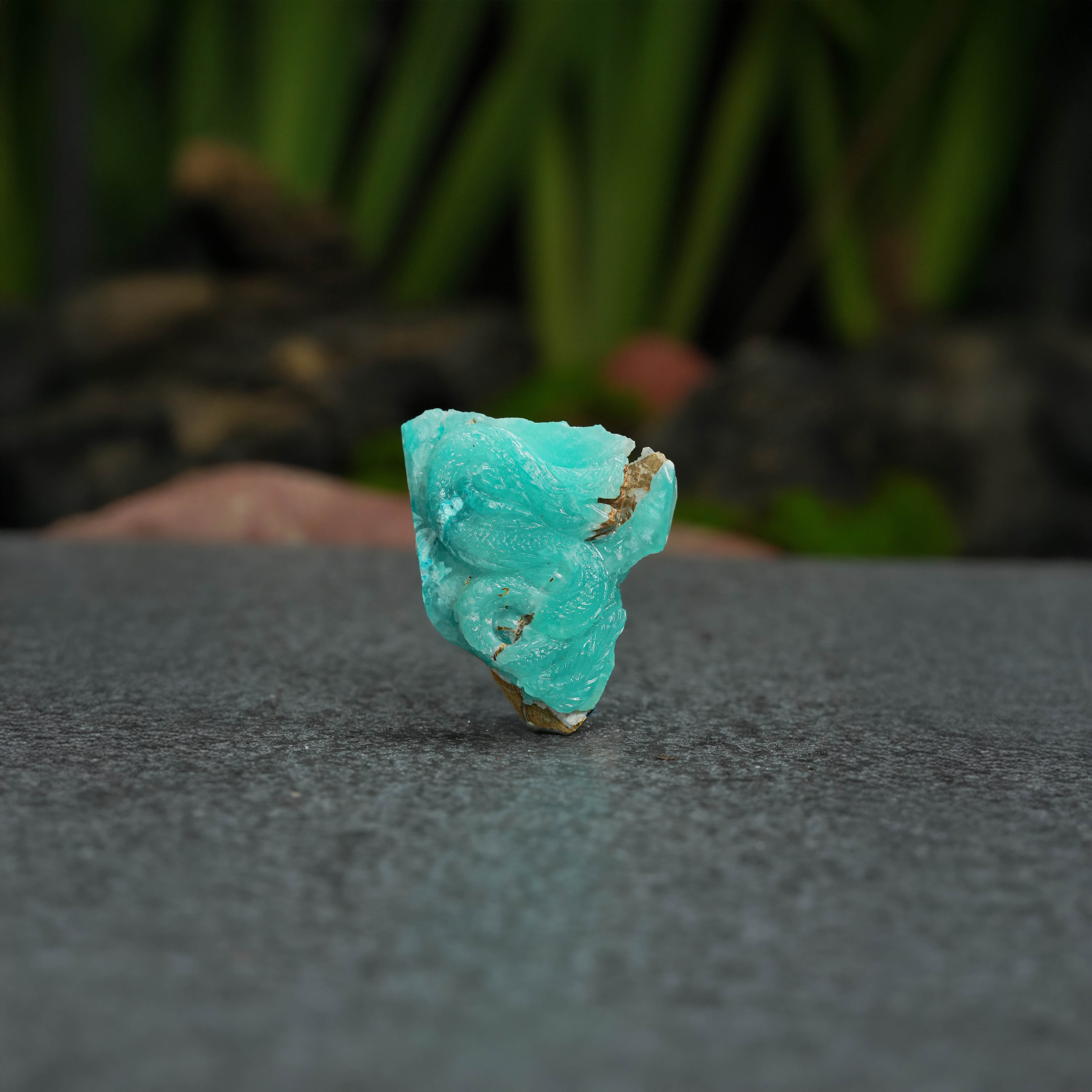 Starborn Hand-Carved Hemimorphite Dragon