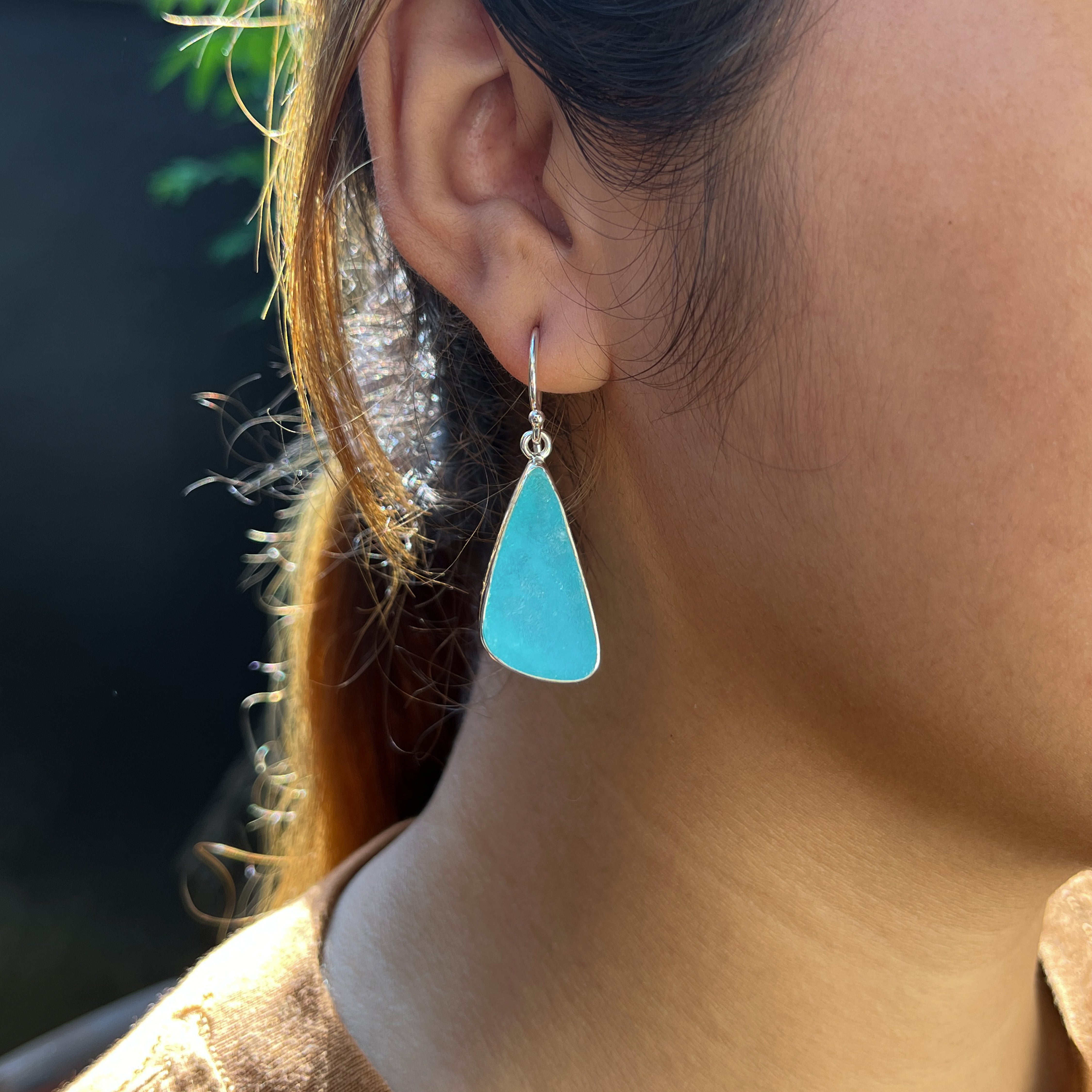 Starborn Hemimorphite Earrings in Sterling Silver