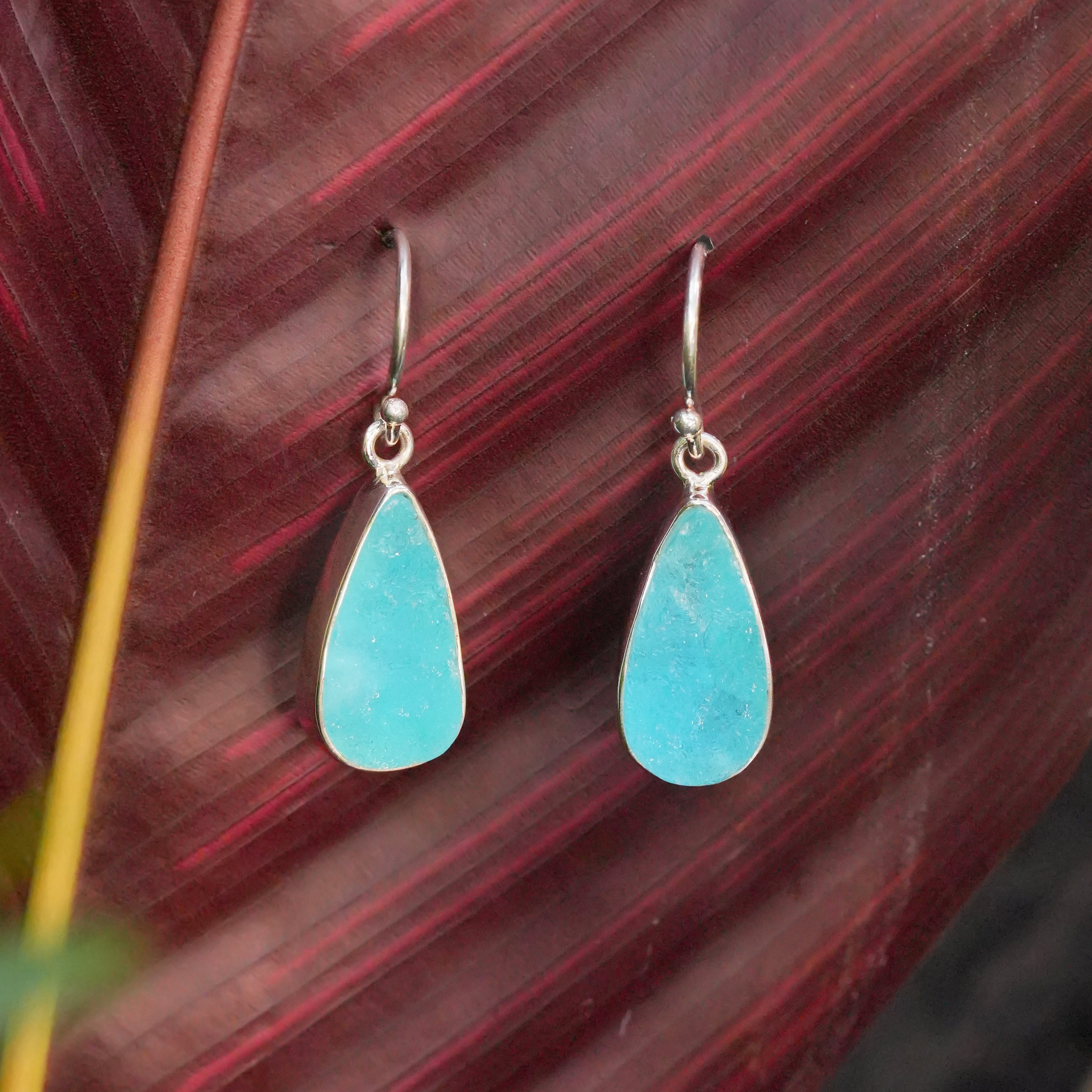 Starborn Hemimorphite Dangle Earrings in Sterling Silver