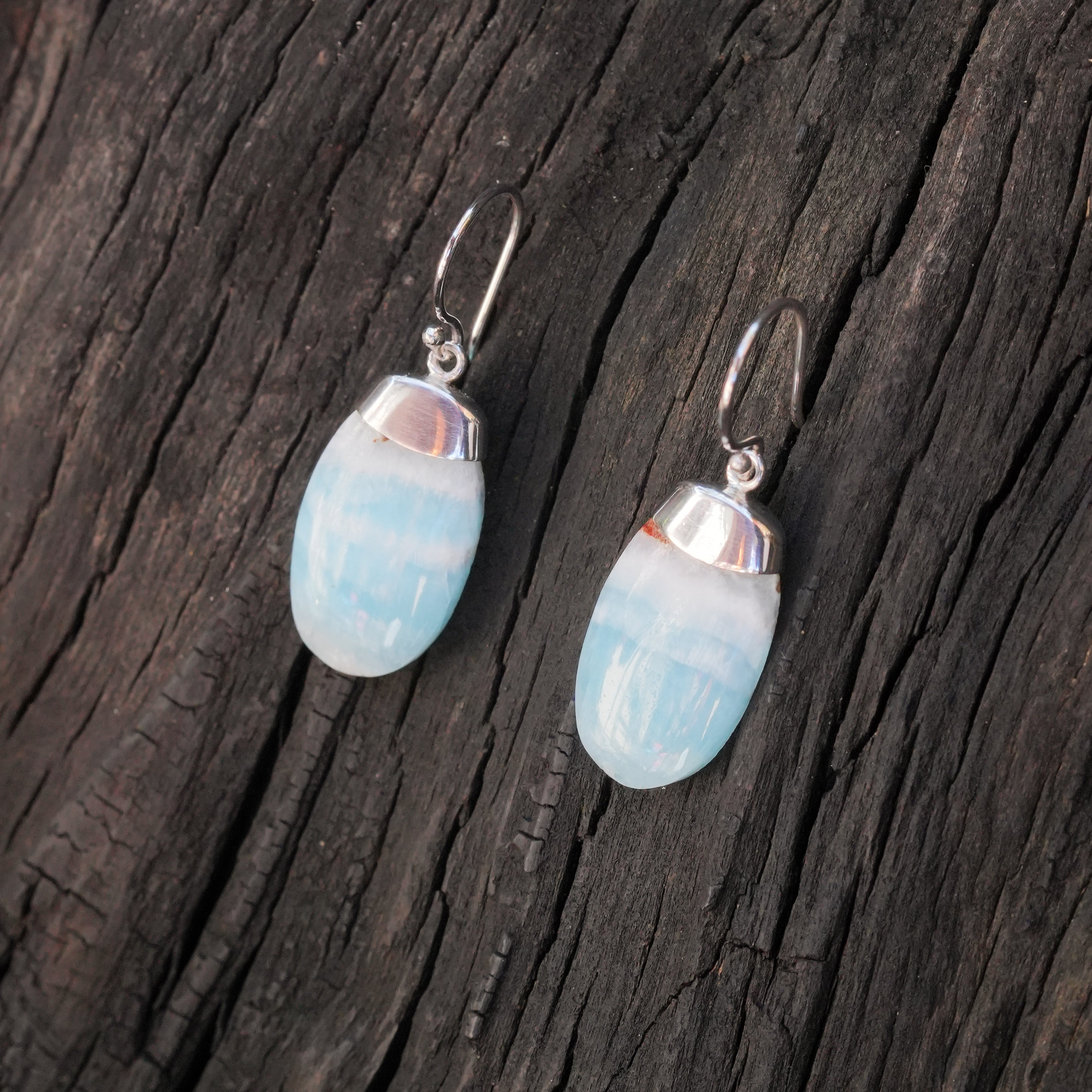 Starborn Hemimorphite Dangle Earrings in Sterling Silver