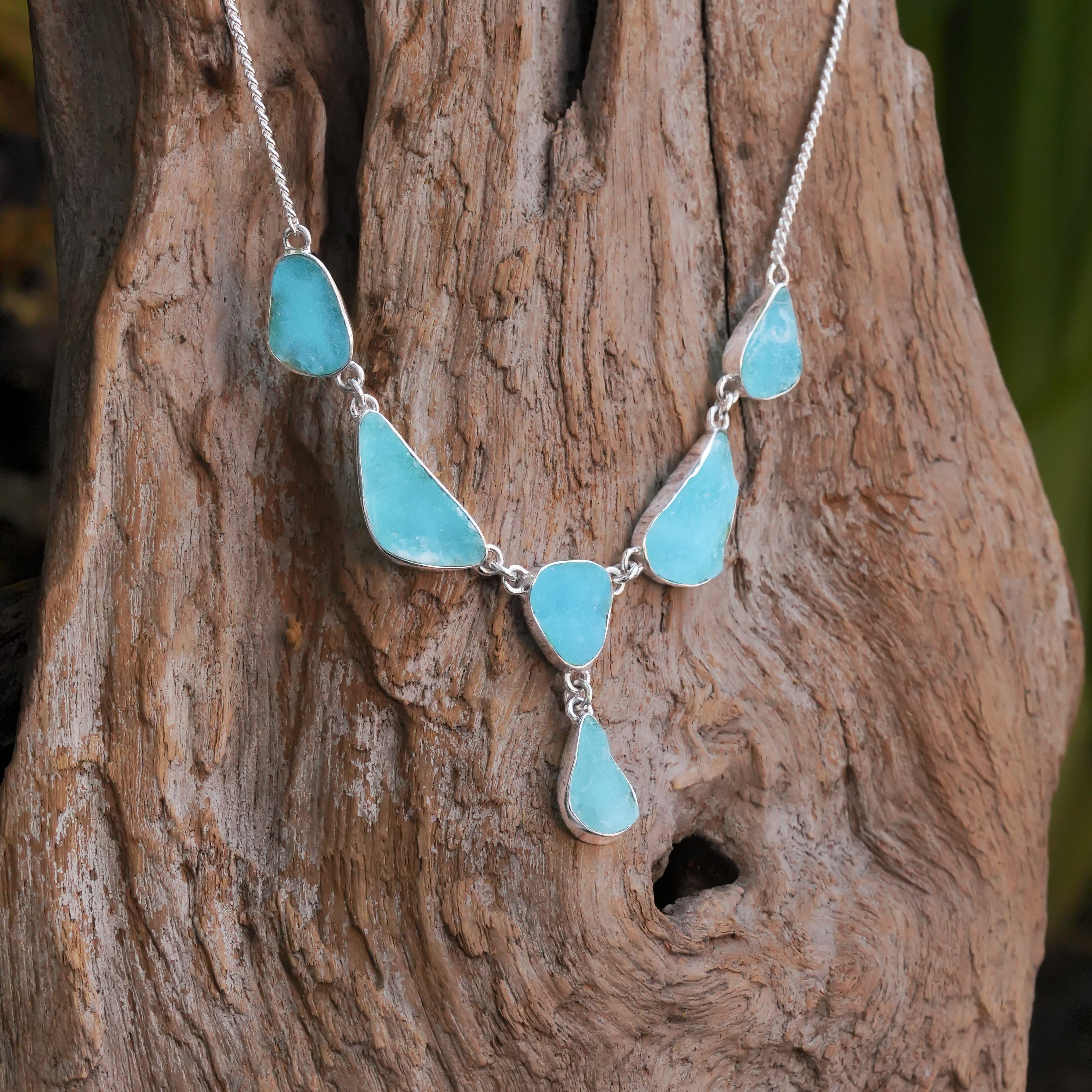 Starborn Hemimorphite Necklace in Sterling Silver
