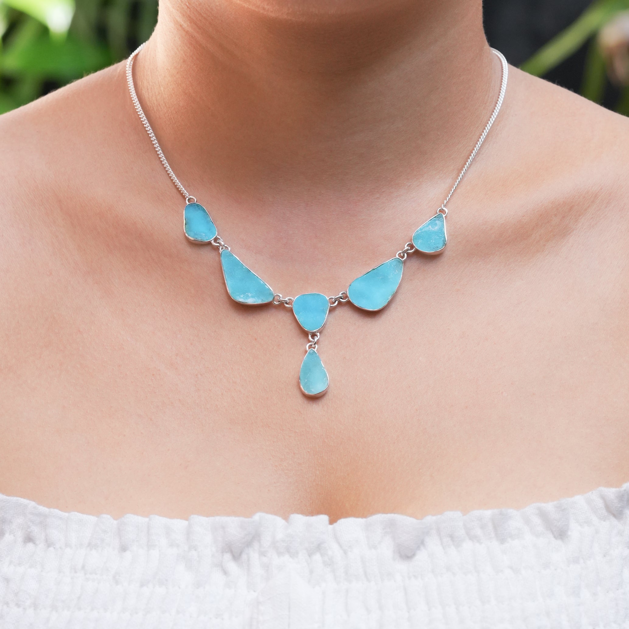 Starborn Hemimorphite Necklace in Sterling Silver