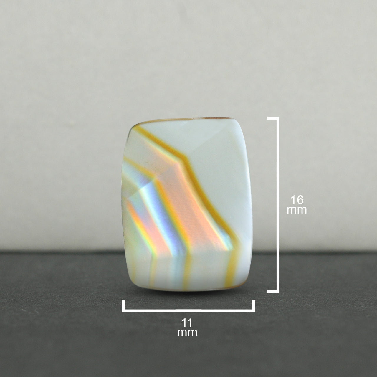 Rainbow Iris Agate Rectangle Cabochon 16 mm - 1 Piece