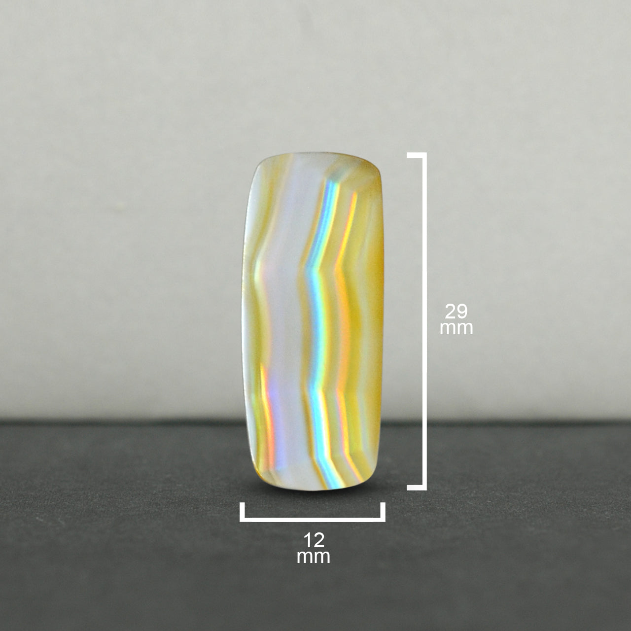 Rainbow Iris Agate Rectangle Cabochon 29 mm - 1 Piece