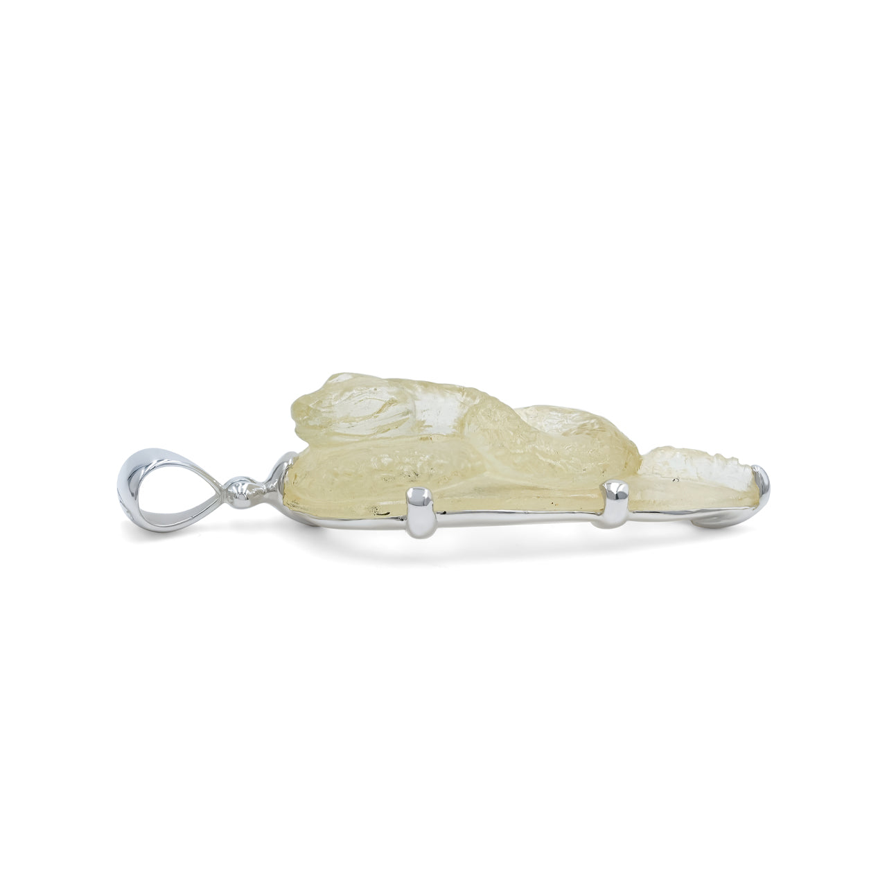 Starborn Hand-Carved Libyan Desert Tektite Snake Pendant in Sterling Silver