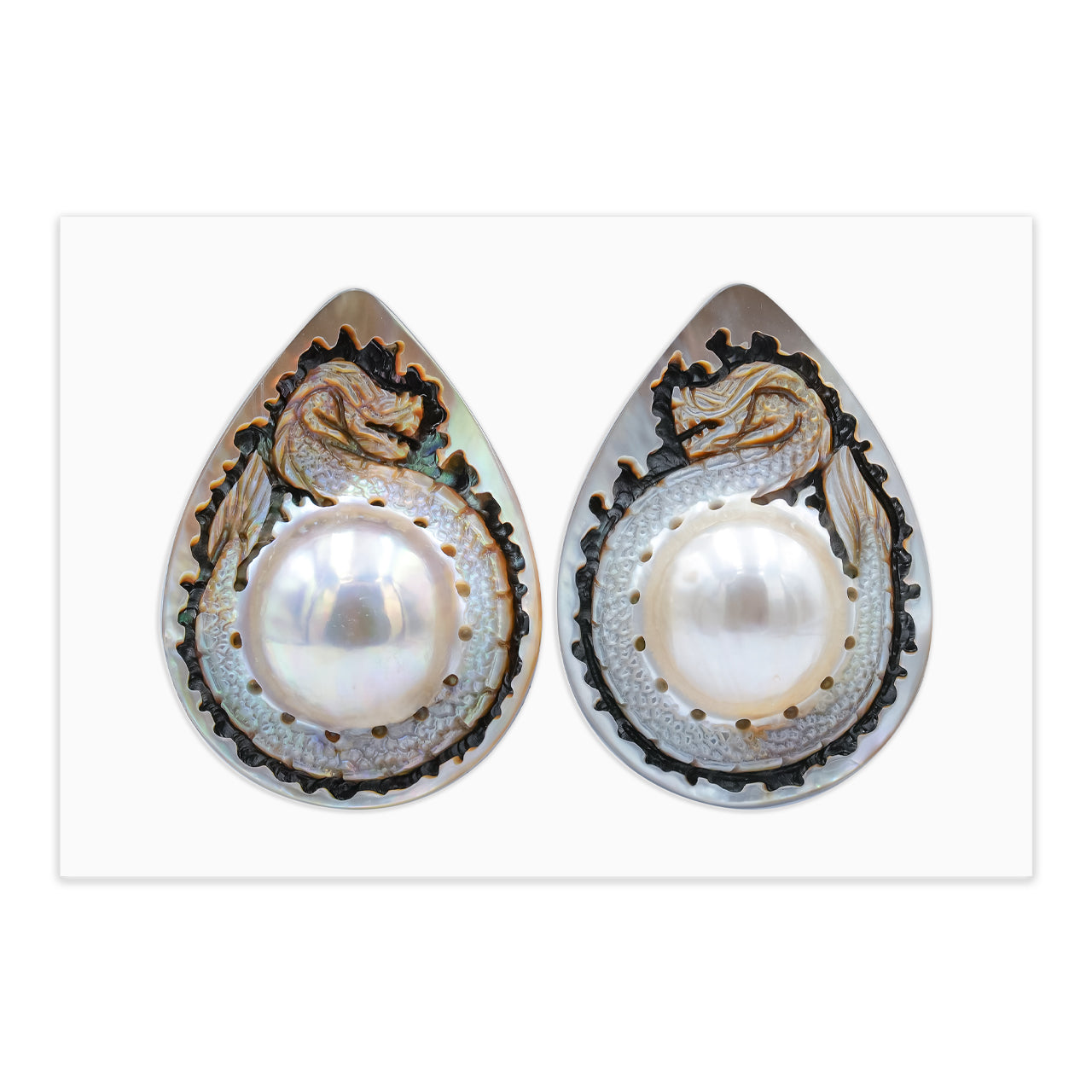 Pear Mabe Pearl Dragon Carving