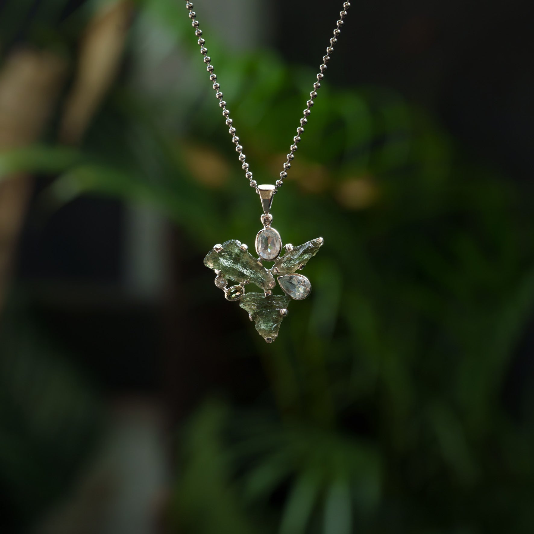 Starborn Moldavite Pendant in Sterling Silver