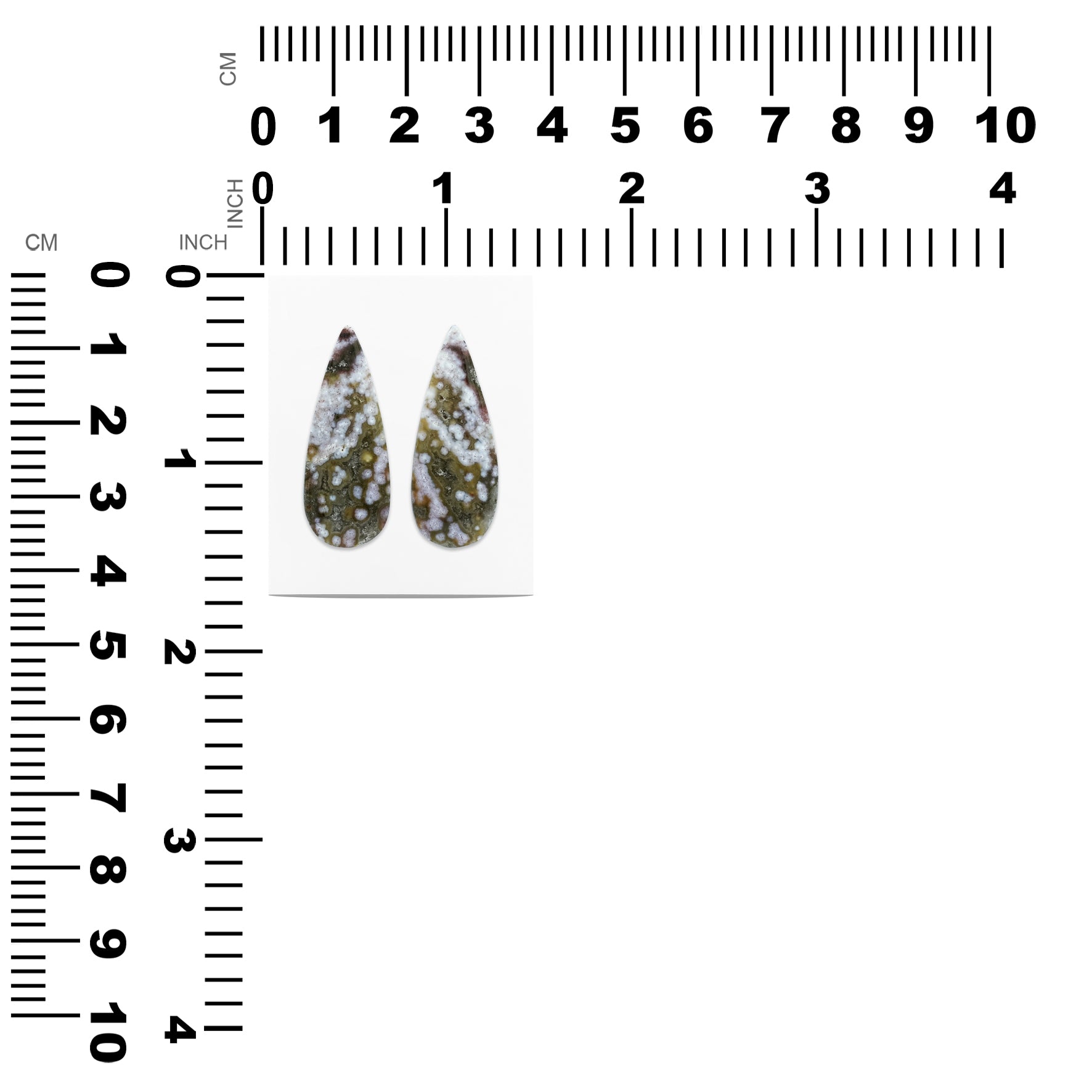 Ocean Jasper Pear Cabochon 31mm Tall