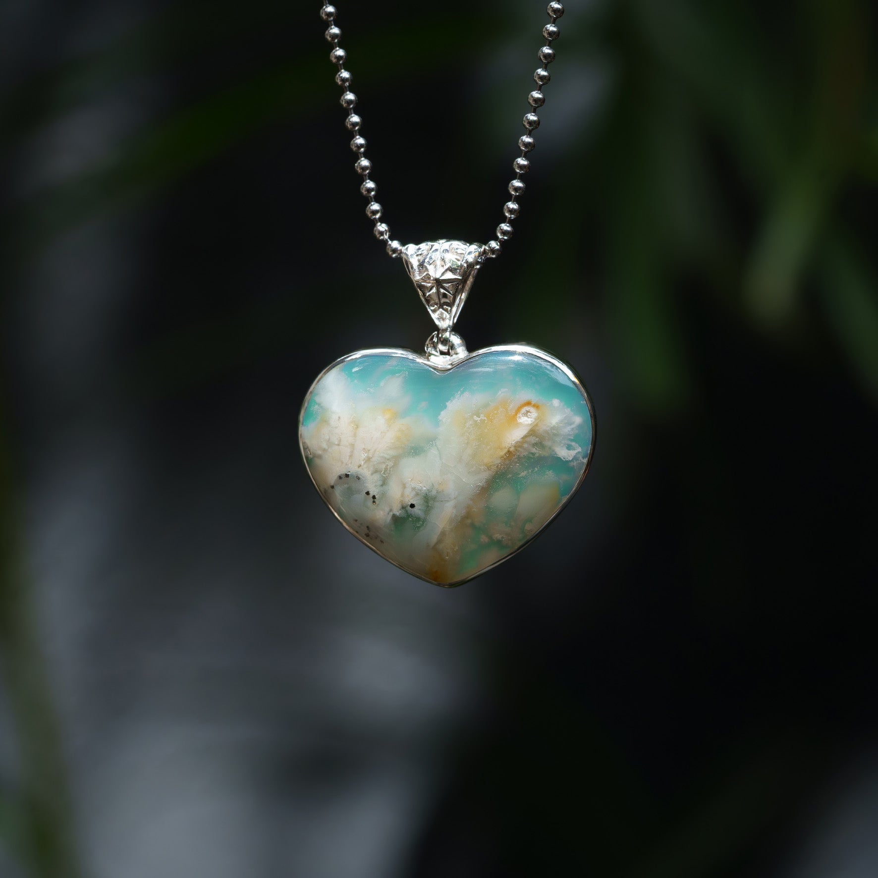 Starborn Plume Agate Triplet Pendant in Sterling Silver