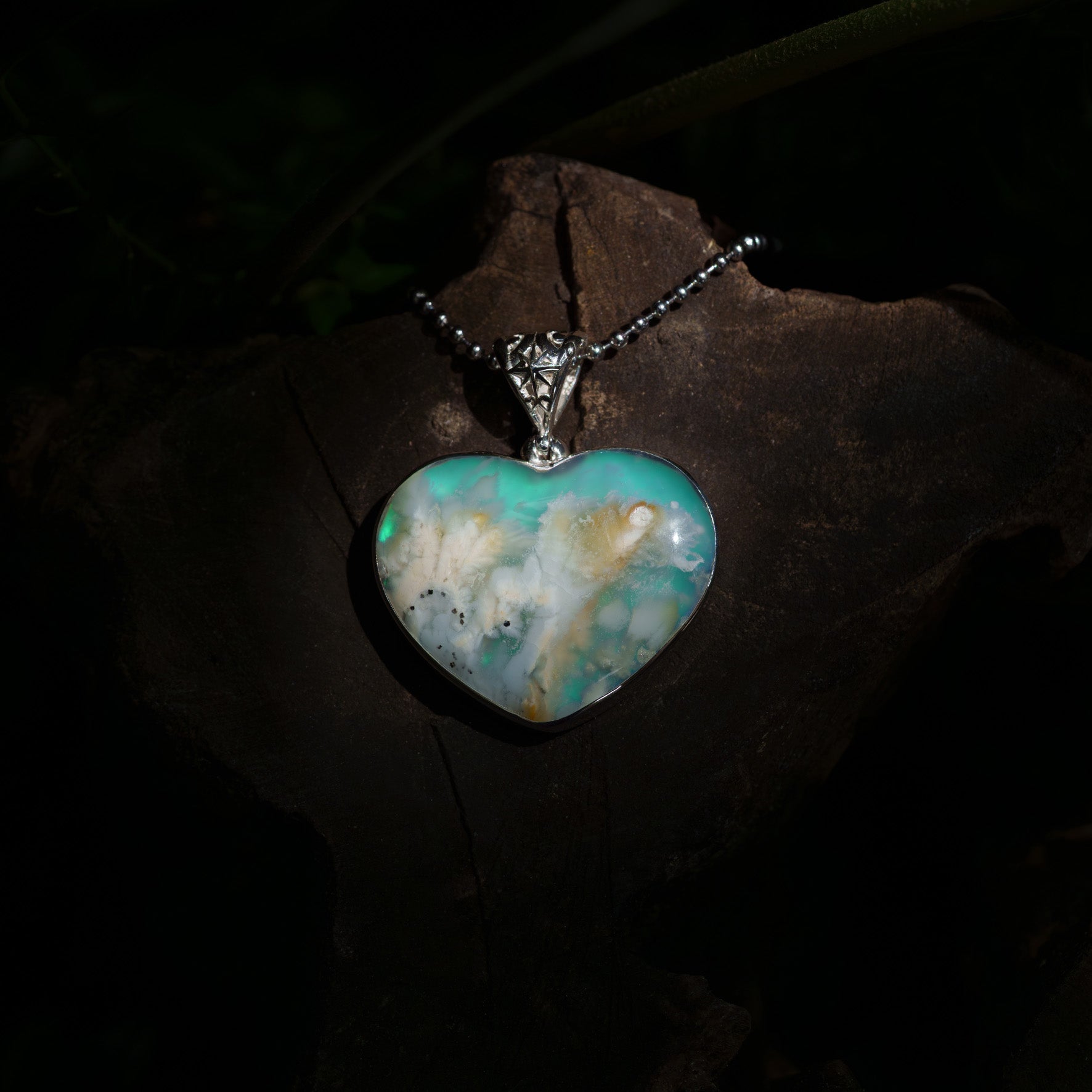Starborn Plume Agate Triplet Pendant in Sterling Silver