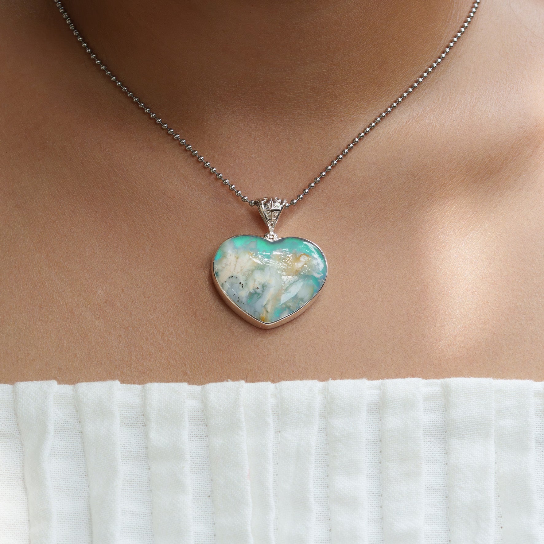 Starborn Plume Agate Triplet Pendant in Sterling Silver