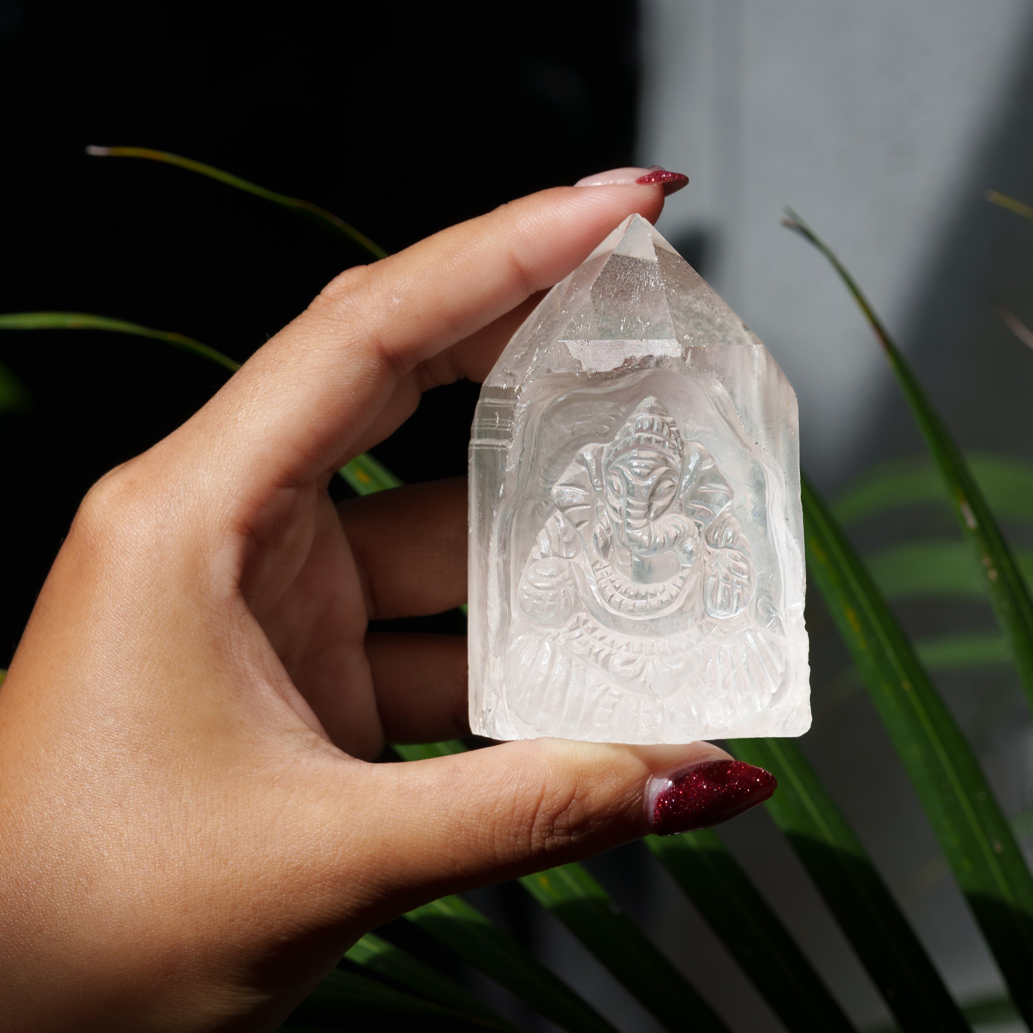 Starborn Hand Carved Quartz Ganesha Carving - 1 Piece
