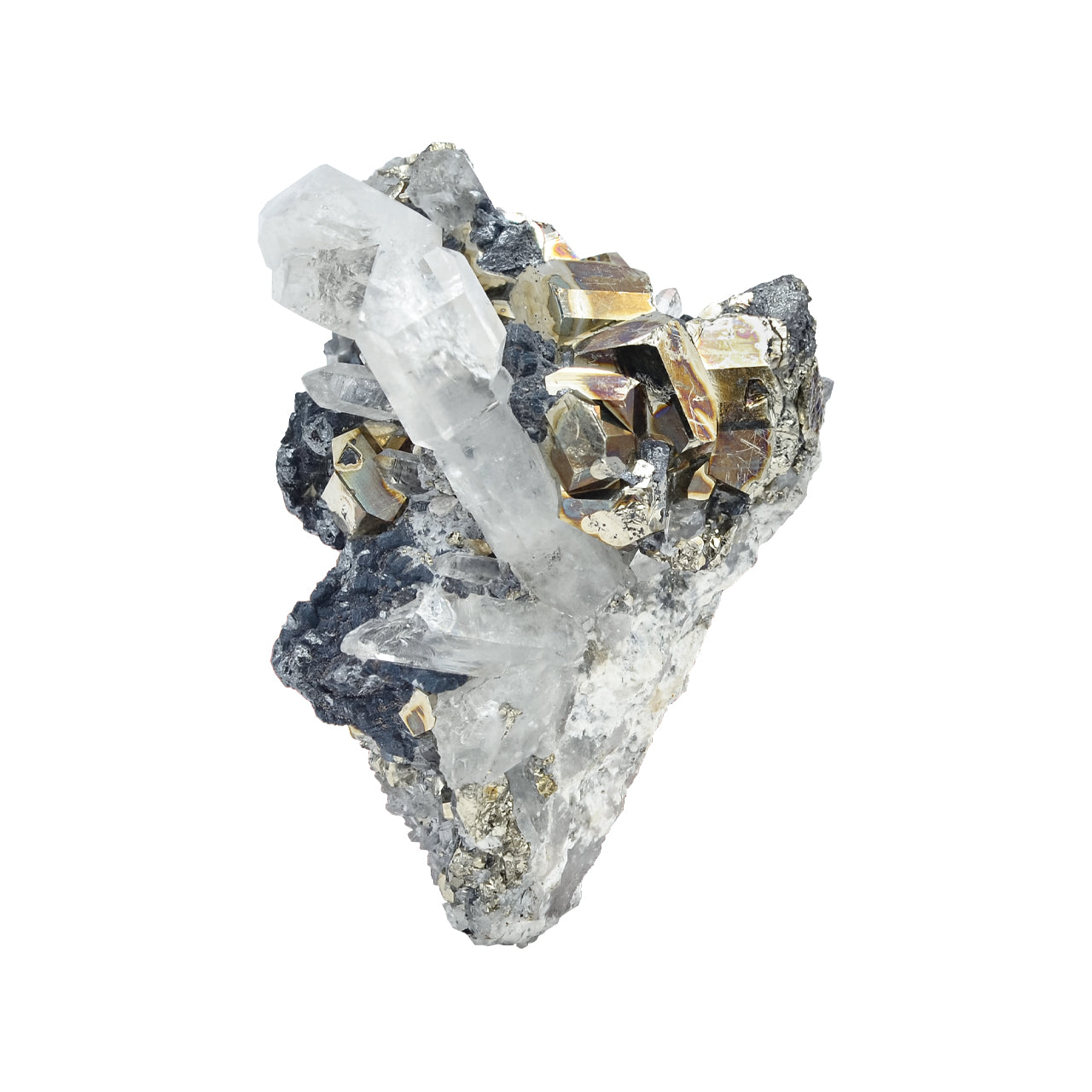 Pyrite in Quartz Crystal Specimen 236 carats