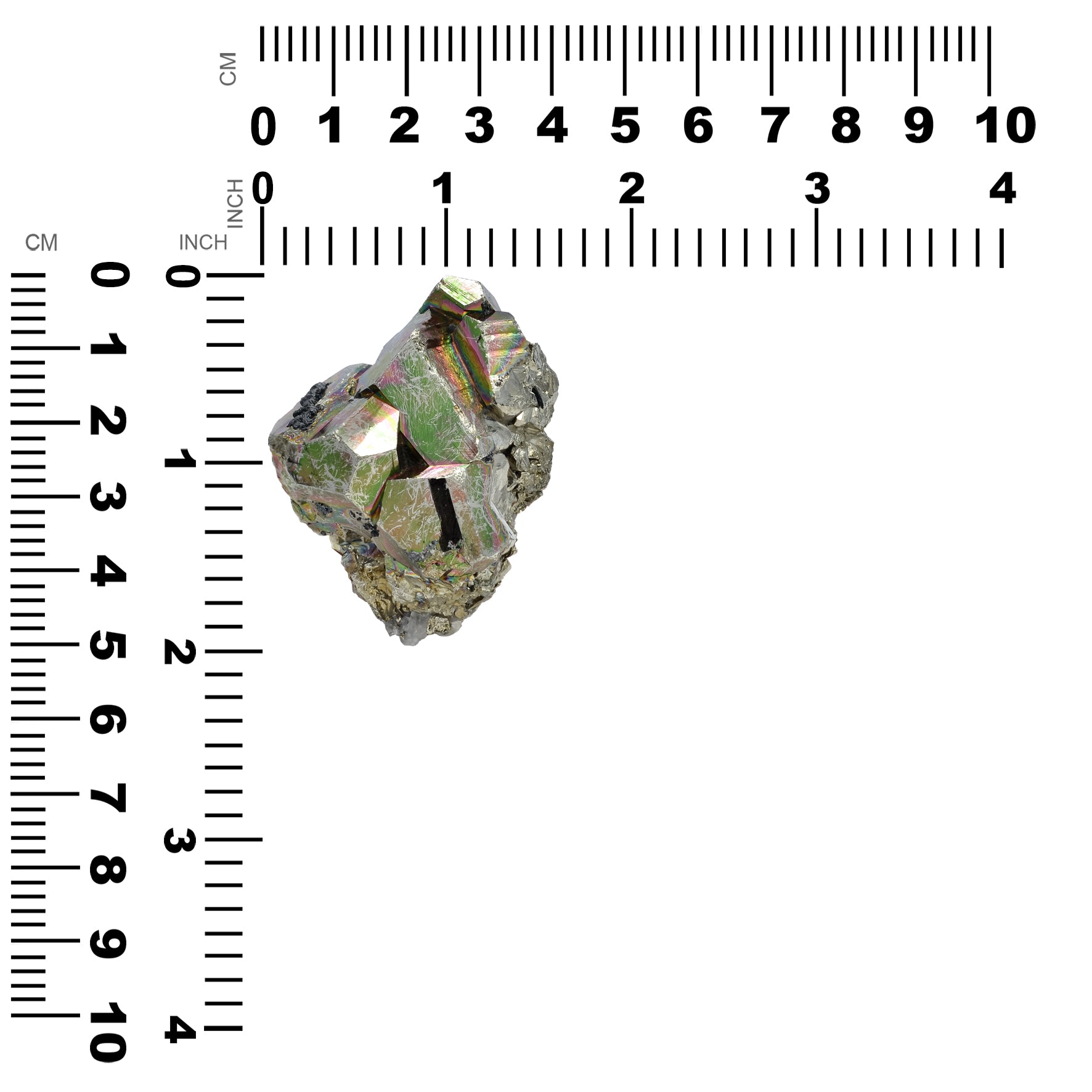 Rainbow Pyrite with Quartz Crystal Specimen 457.5 carats