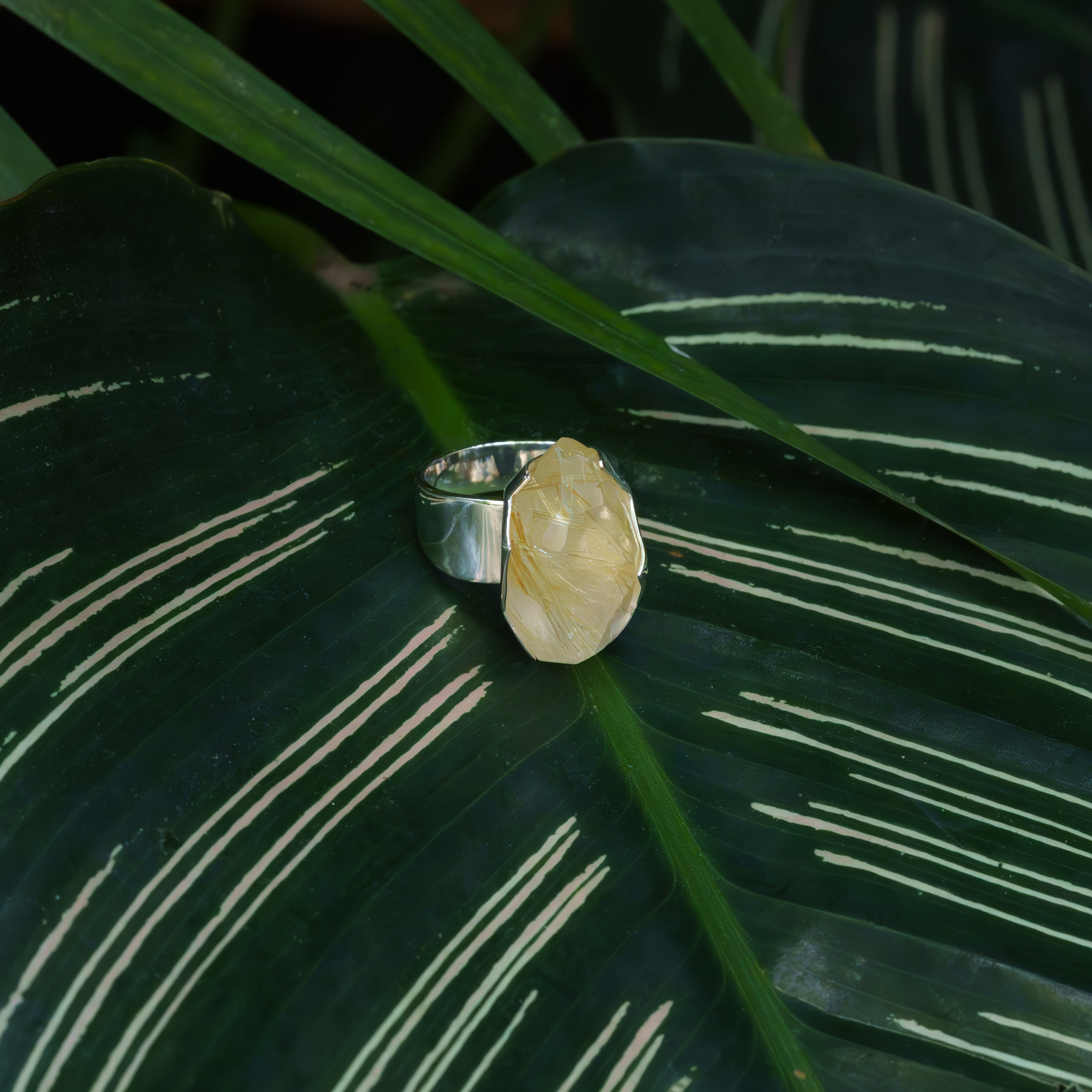Starborn Rutilquarz-Ring, facettiert, in Sterlingsilber