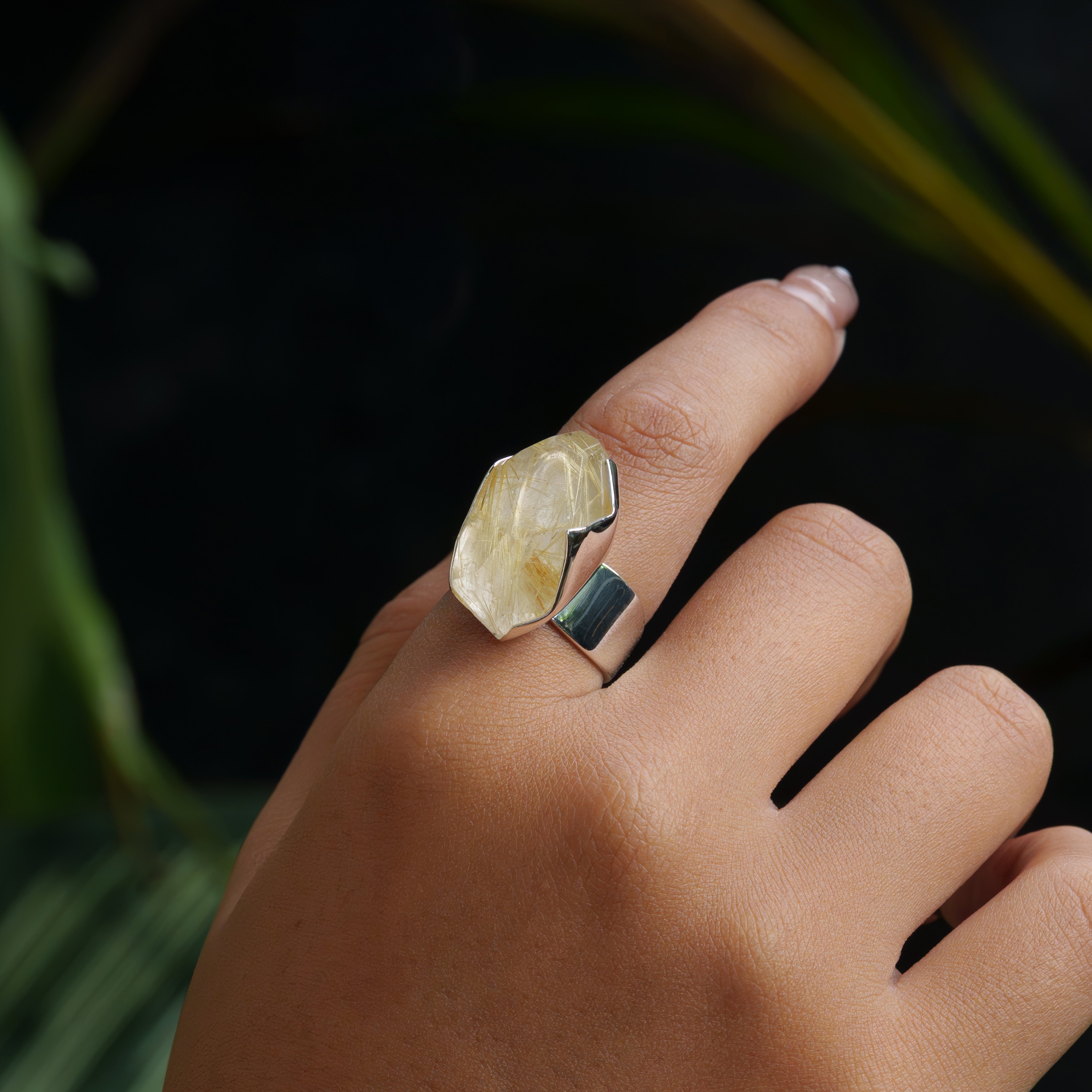 Starborn Rutilquarz-Ring, facettiert, in Sterlingsilber