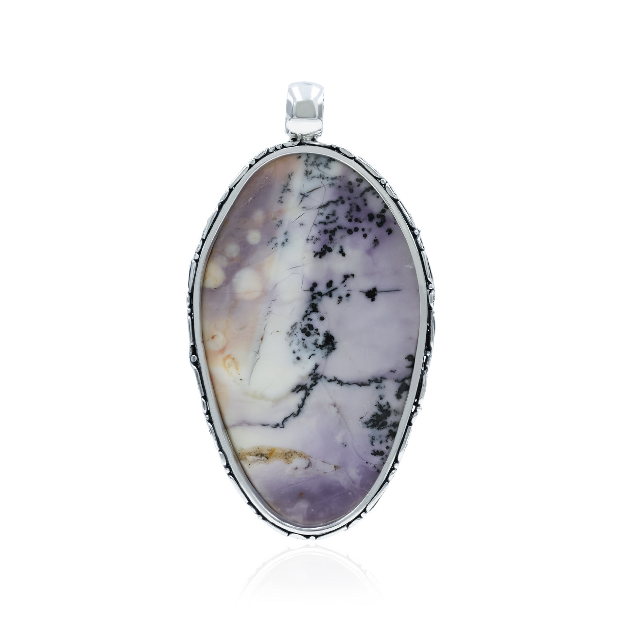 Starborn Tiffany Stone Snake Carving Pendant in Sterling Silver