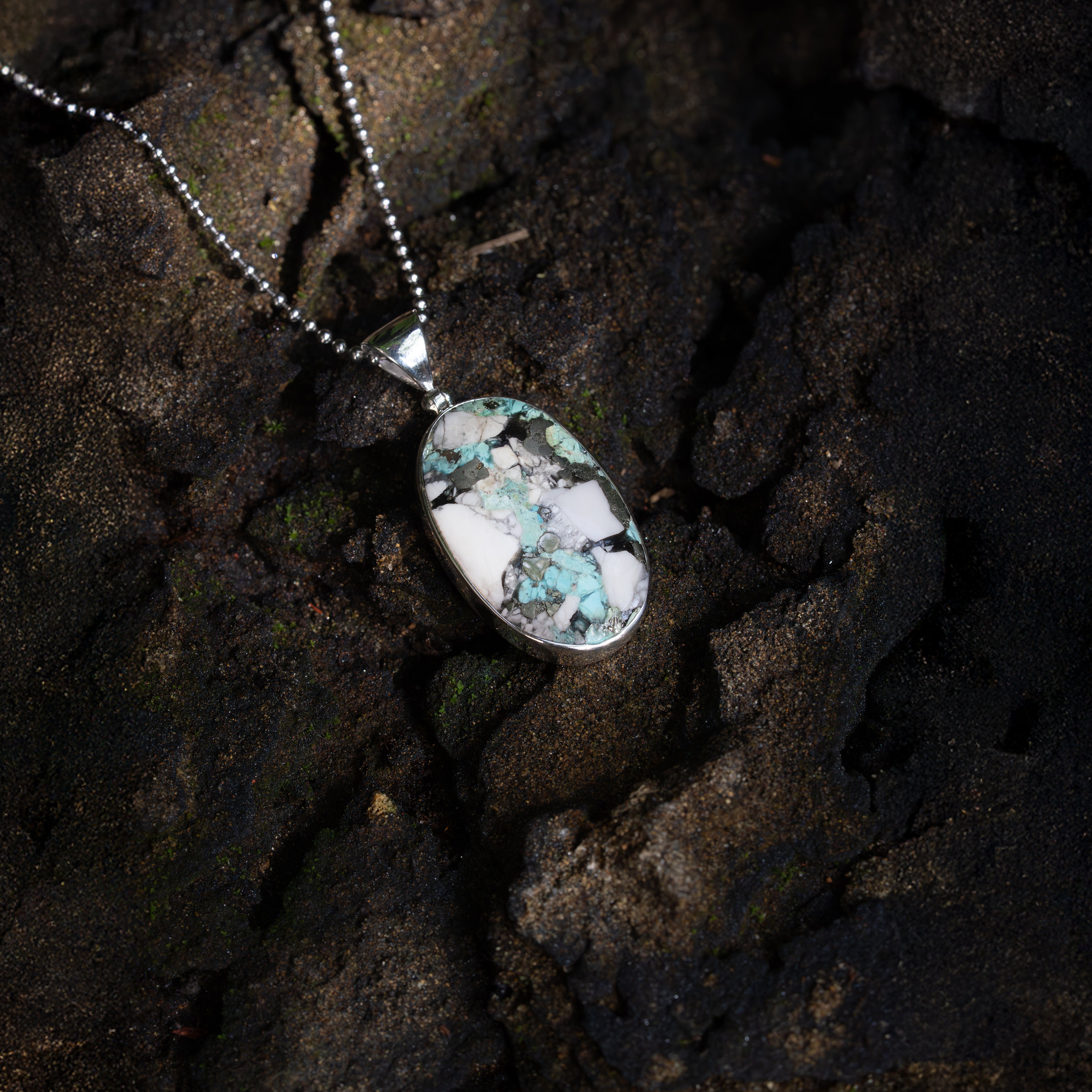 Starborn Mohave Turquoise Oval Pendant in Sterling Silver