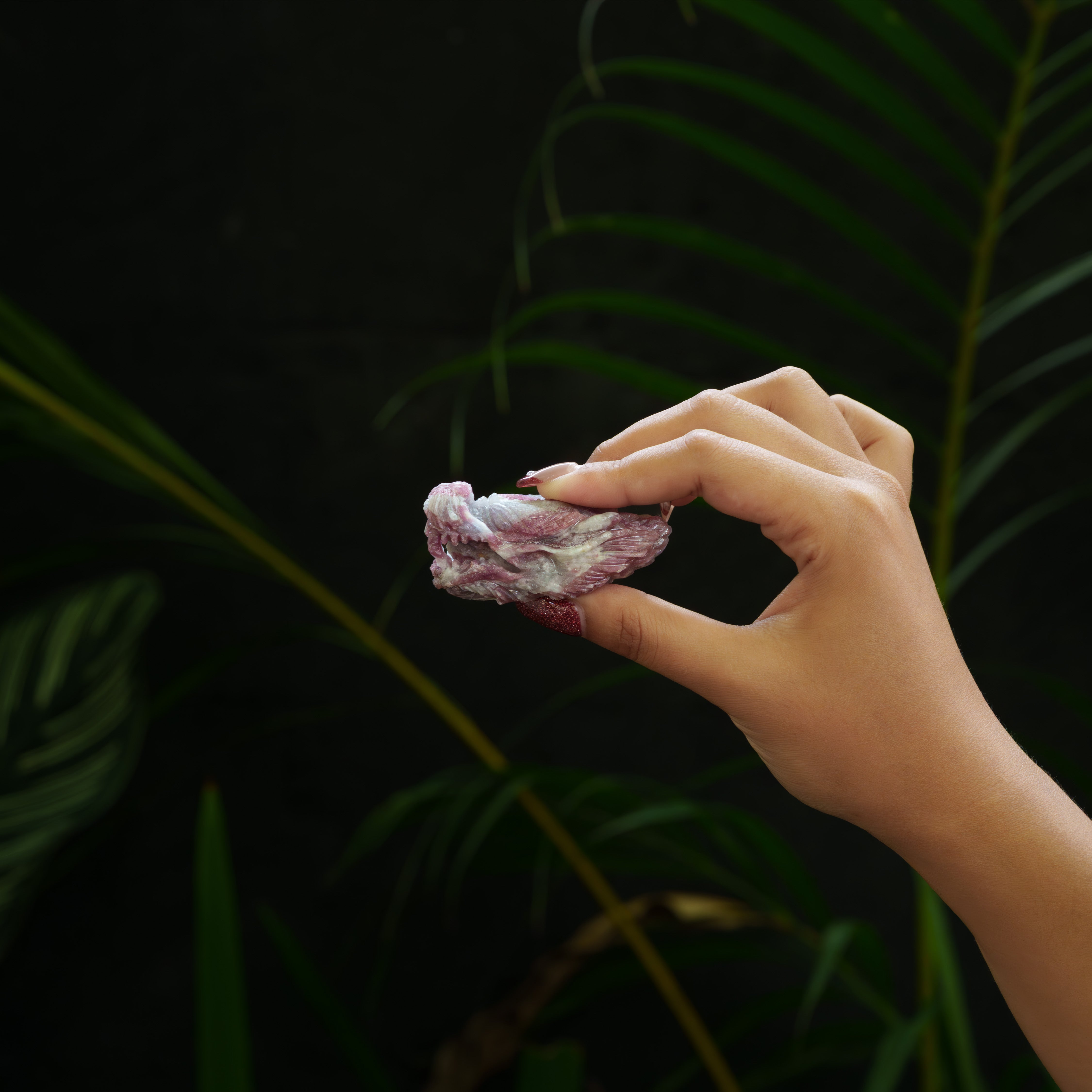 Starborn Hand-Carved Rubellite Tourmaline Dragon Head