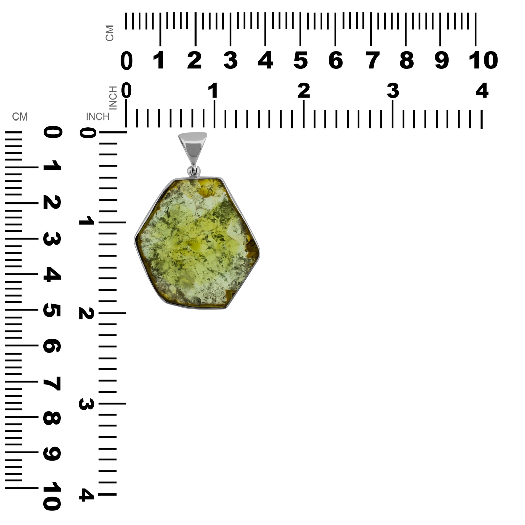 Starborn Green Tourmaline Slice pendant in Sterling Silver - One piece