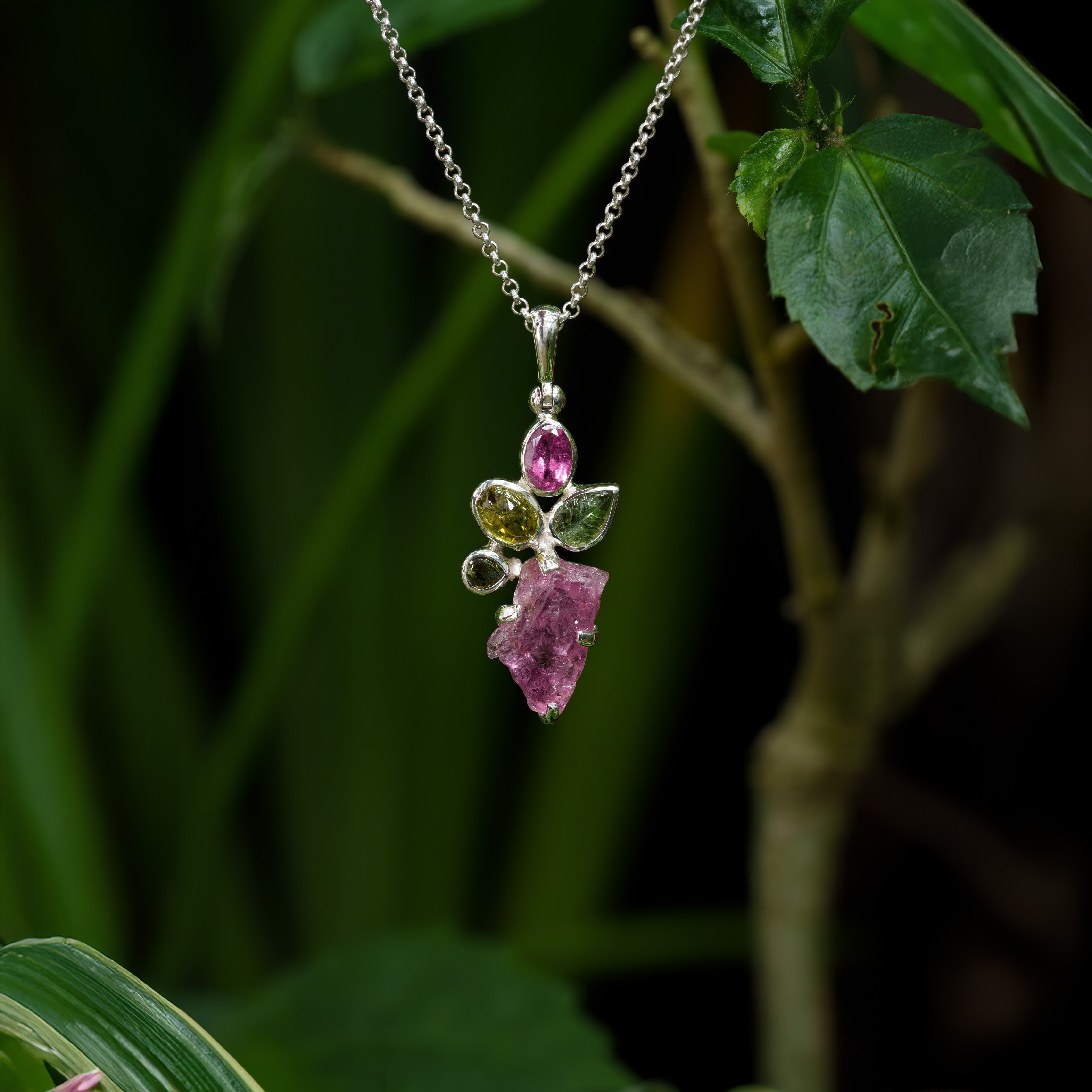 Starborn Mixed Tourmaline Pendant Gemstone in Sterling Silver - 1 Piece