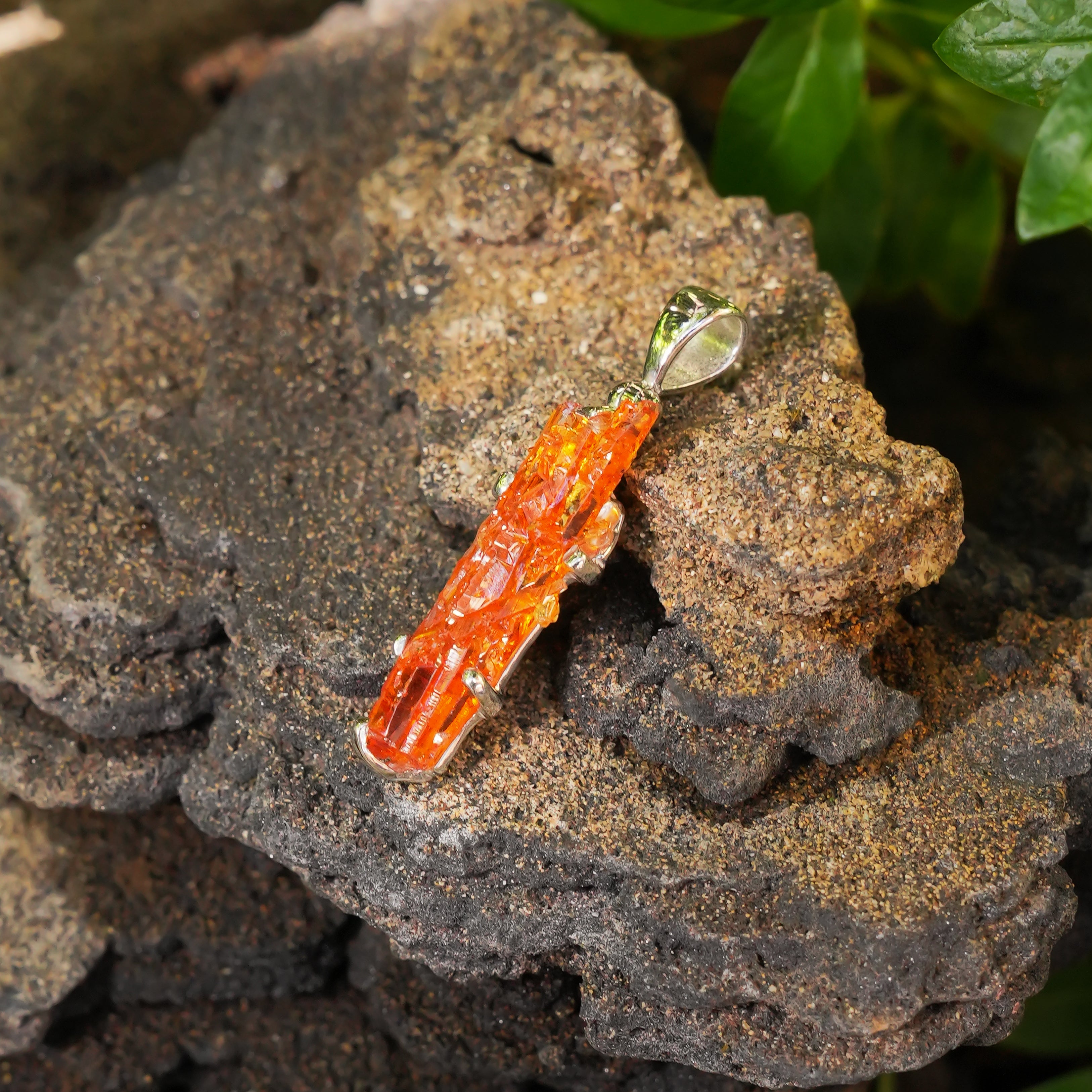 Starborn Zincite Pendant in Sterling Silver
