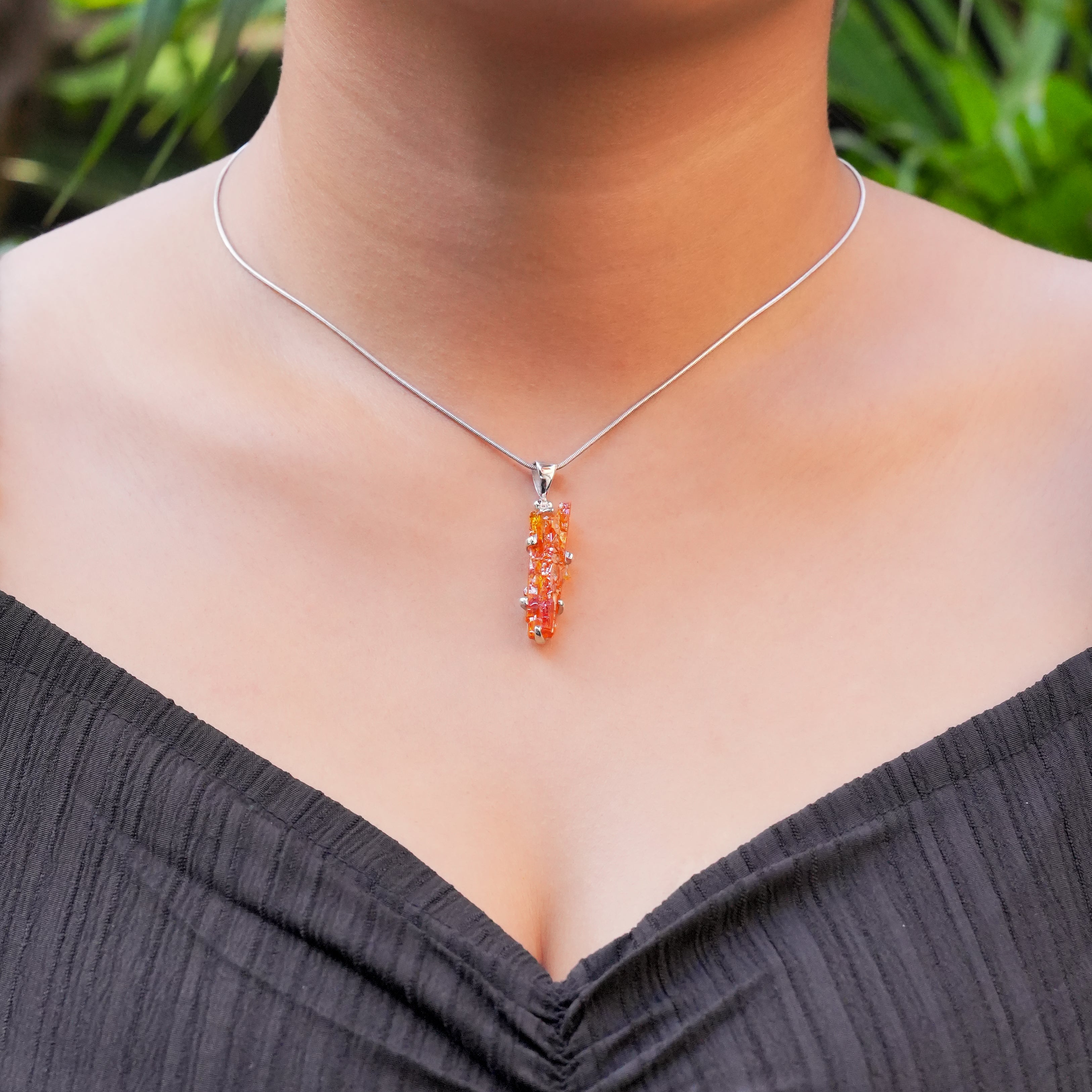Starborn Zincite Pendant in Sterling Silver