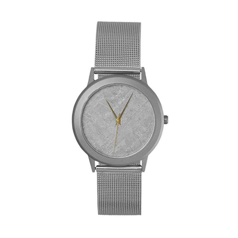 Starborn Gibeon Meteorite Reloj pequeño con esfera de 20 mm y correa de malla ajustable de acero inoxidable