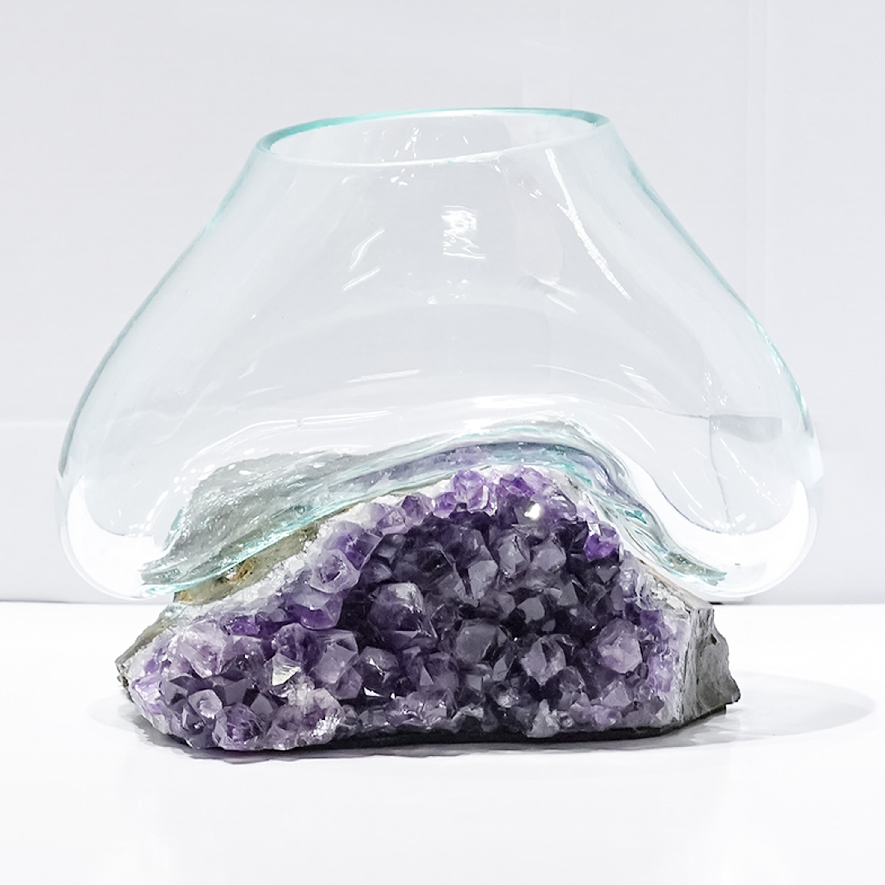 Starborn Molten Glass Display Bowl on Amethyst Basalt