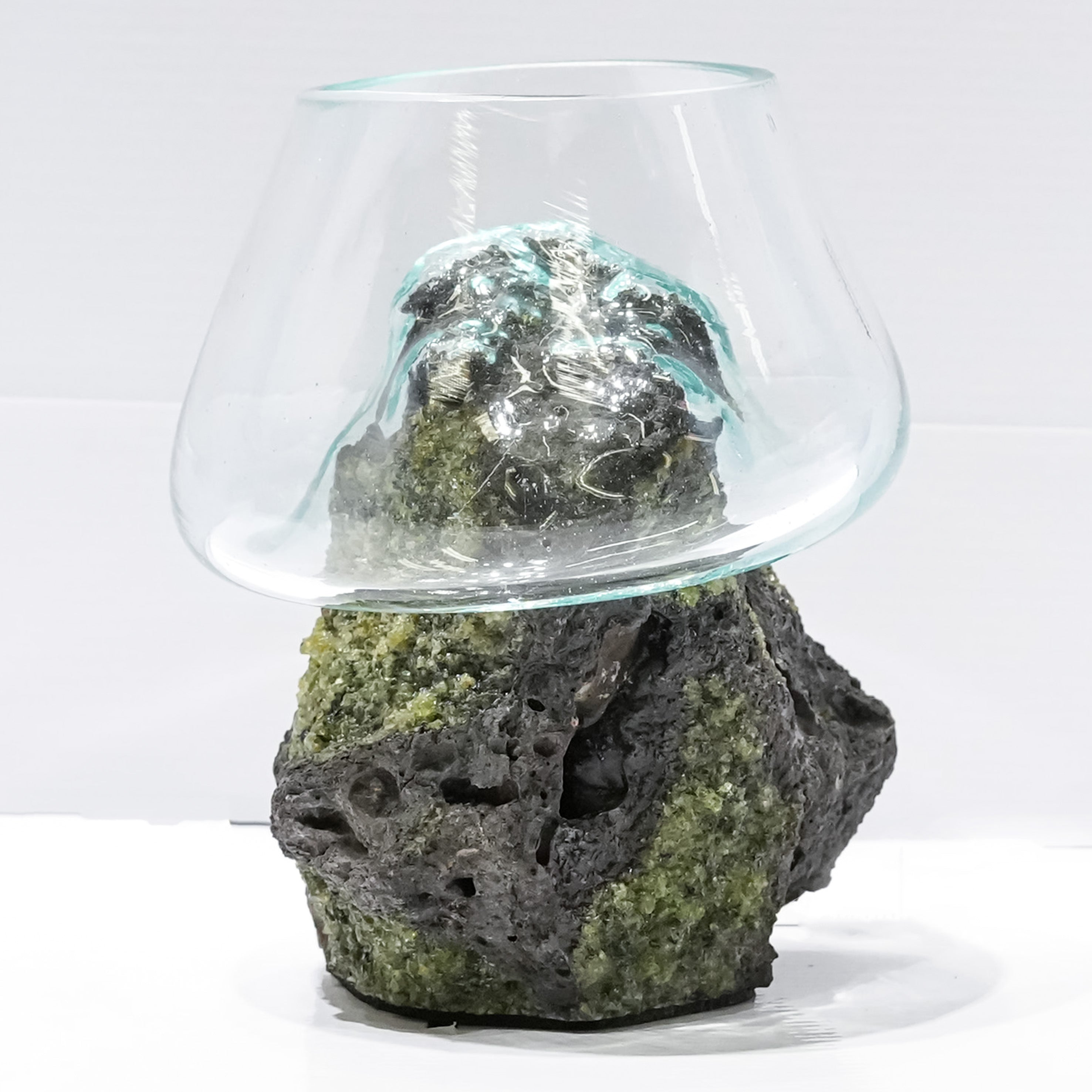 Starborn Molten Glass Display Bowl on Arizona Peridot