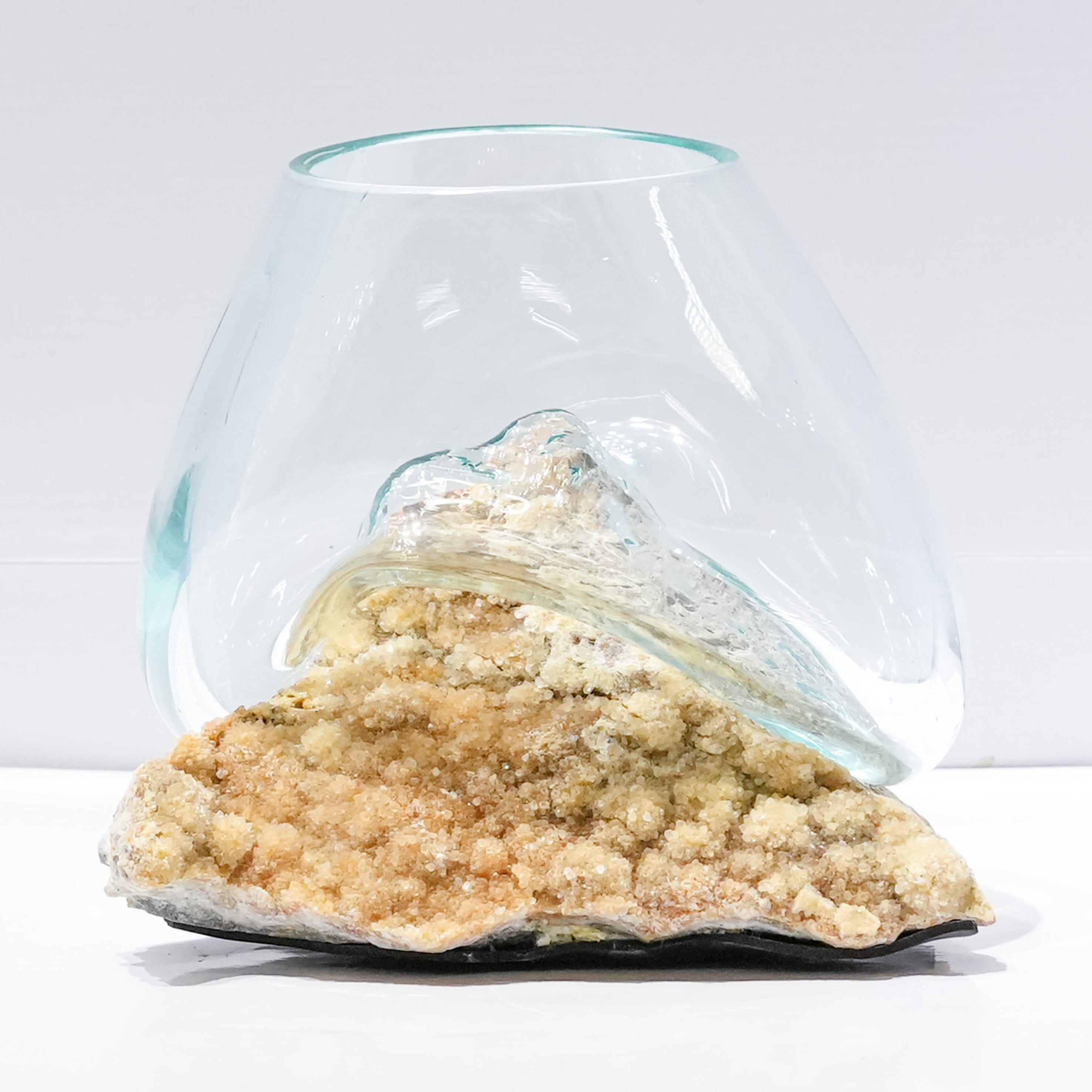 Starborn Molten Glass Display Bowl on Quartz Drusy