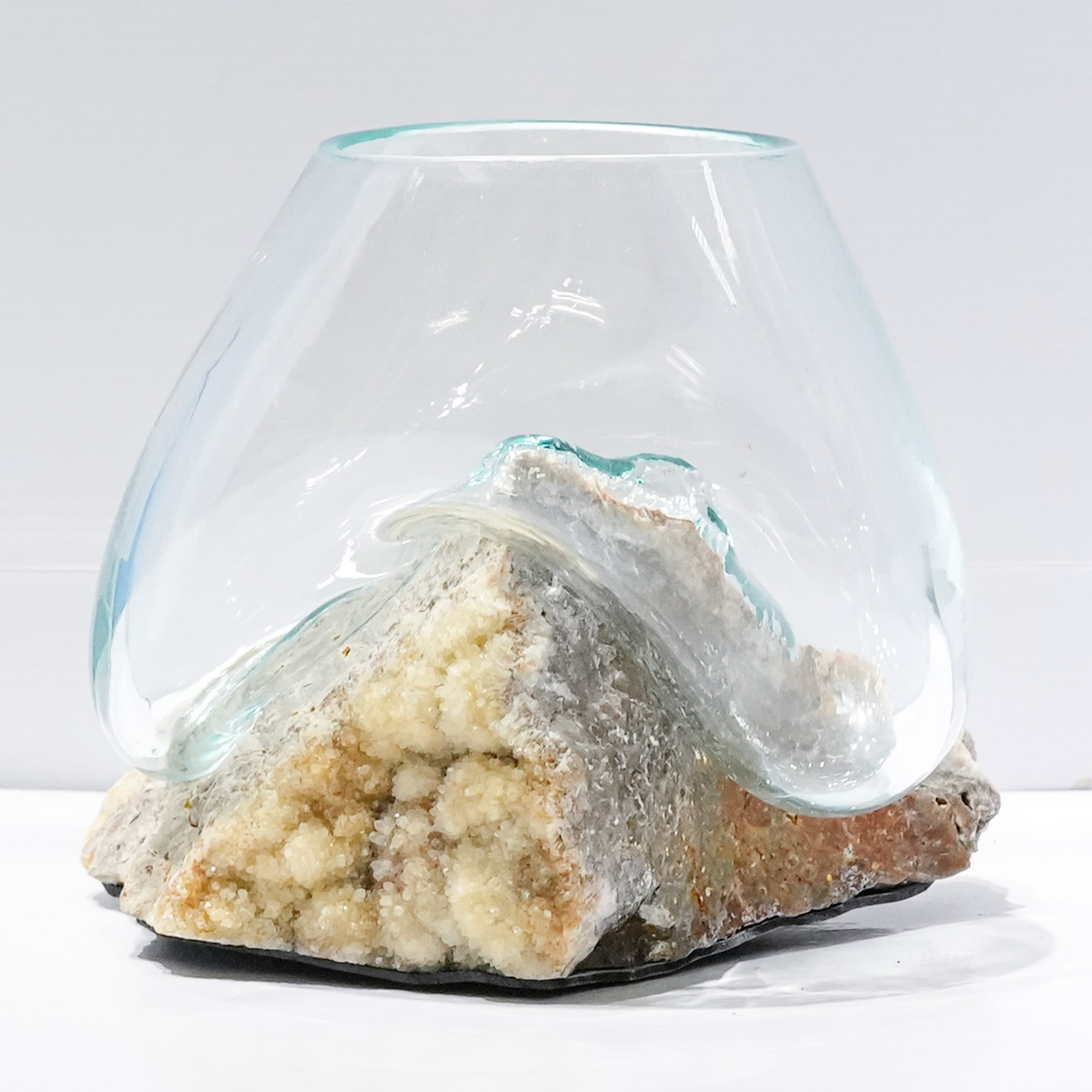 Starborn Molten Glass Display Bowl on Quartz Drusy