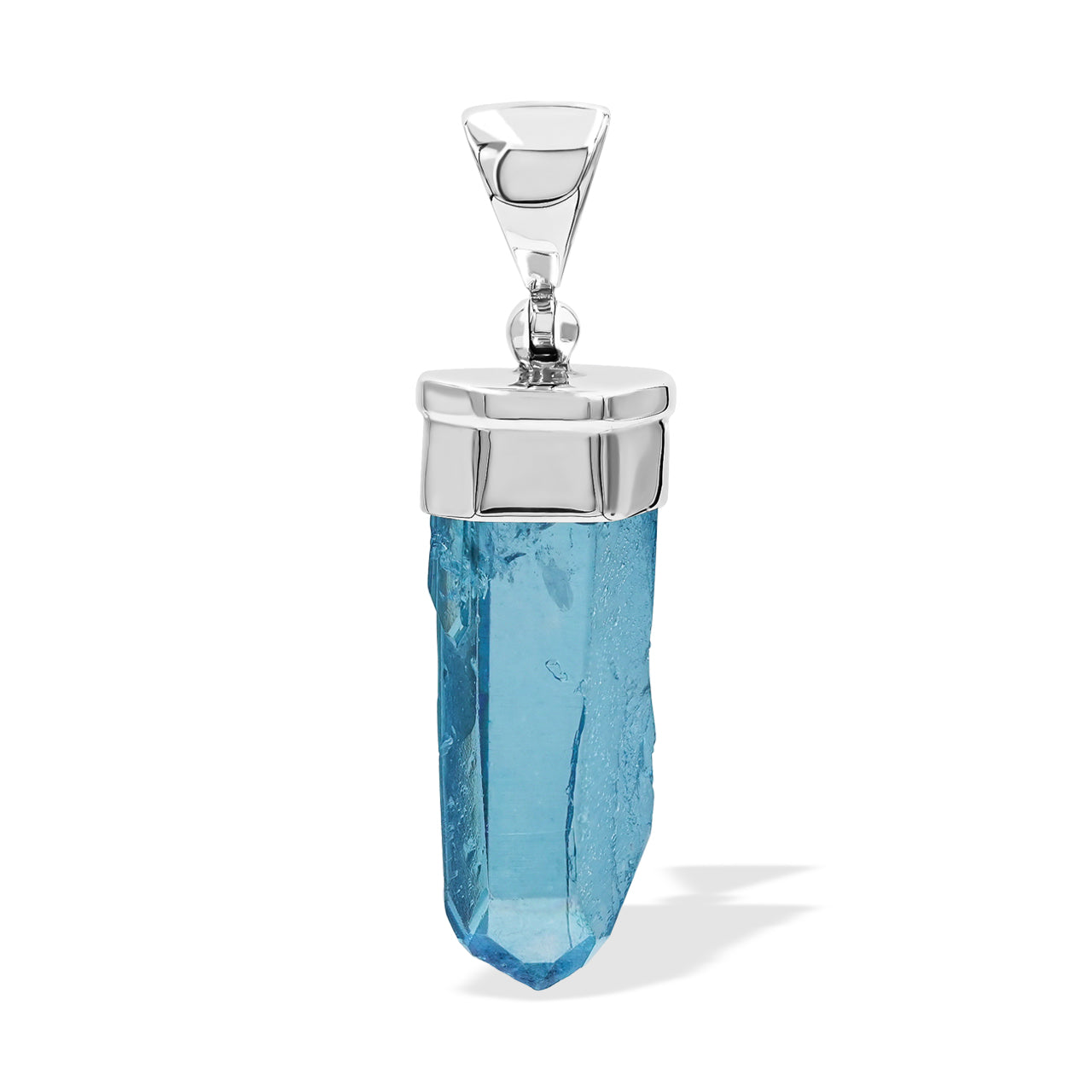 Fascinating Aqua Aura Quartz Crystal Pendant
