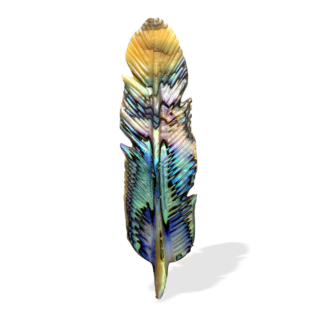 Hand Carved Abalone Shell Feathers 30-35 mm | Starborn Creations