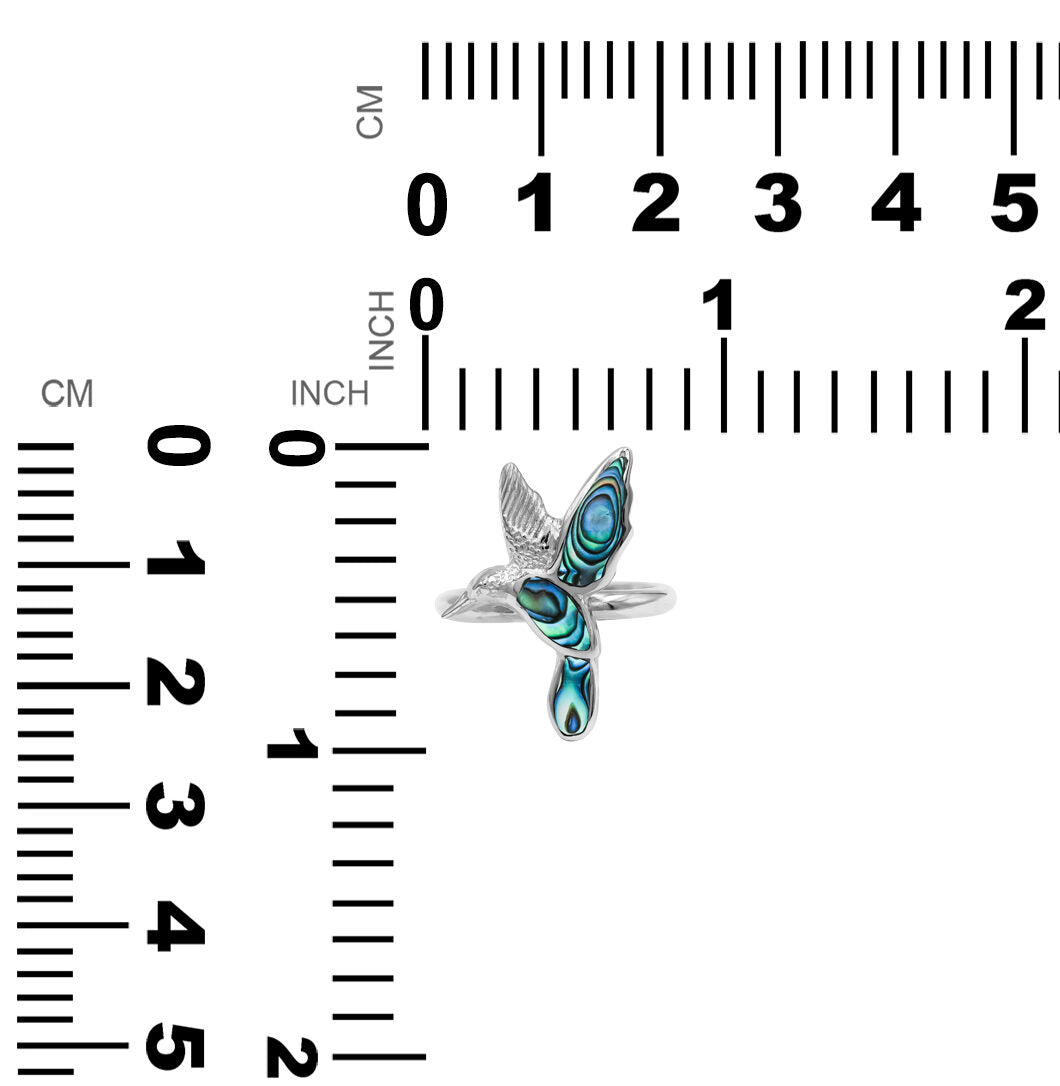 Abalone Hummingbird Ring in Sterling Silver | Starborn