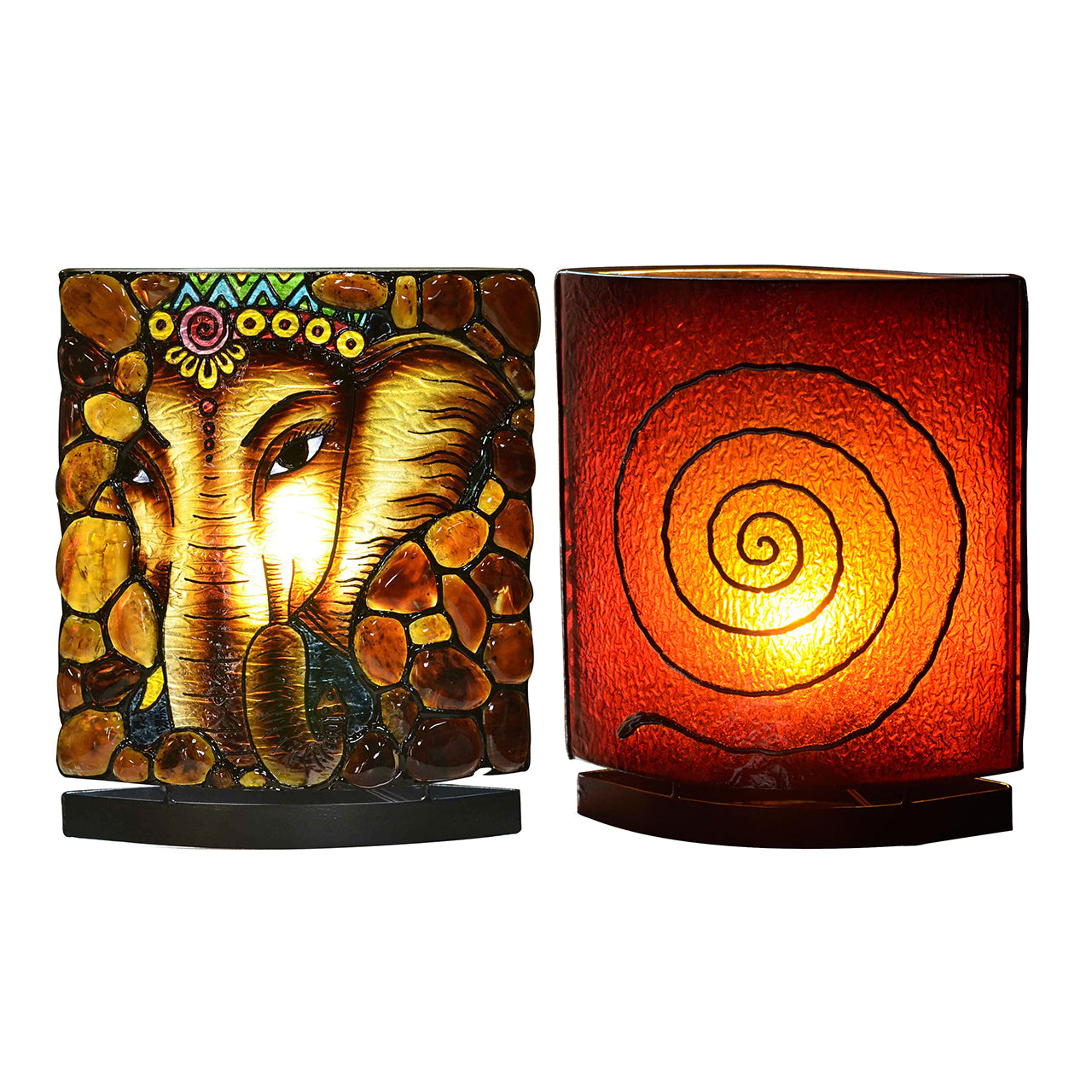 Ganesha Motif Amber Table Lamp