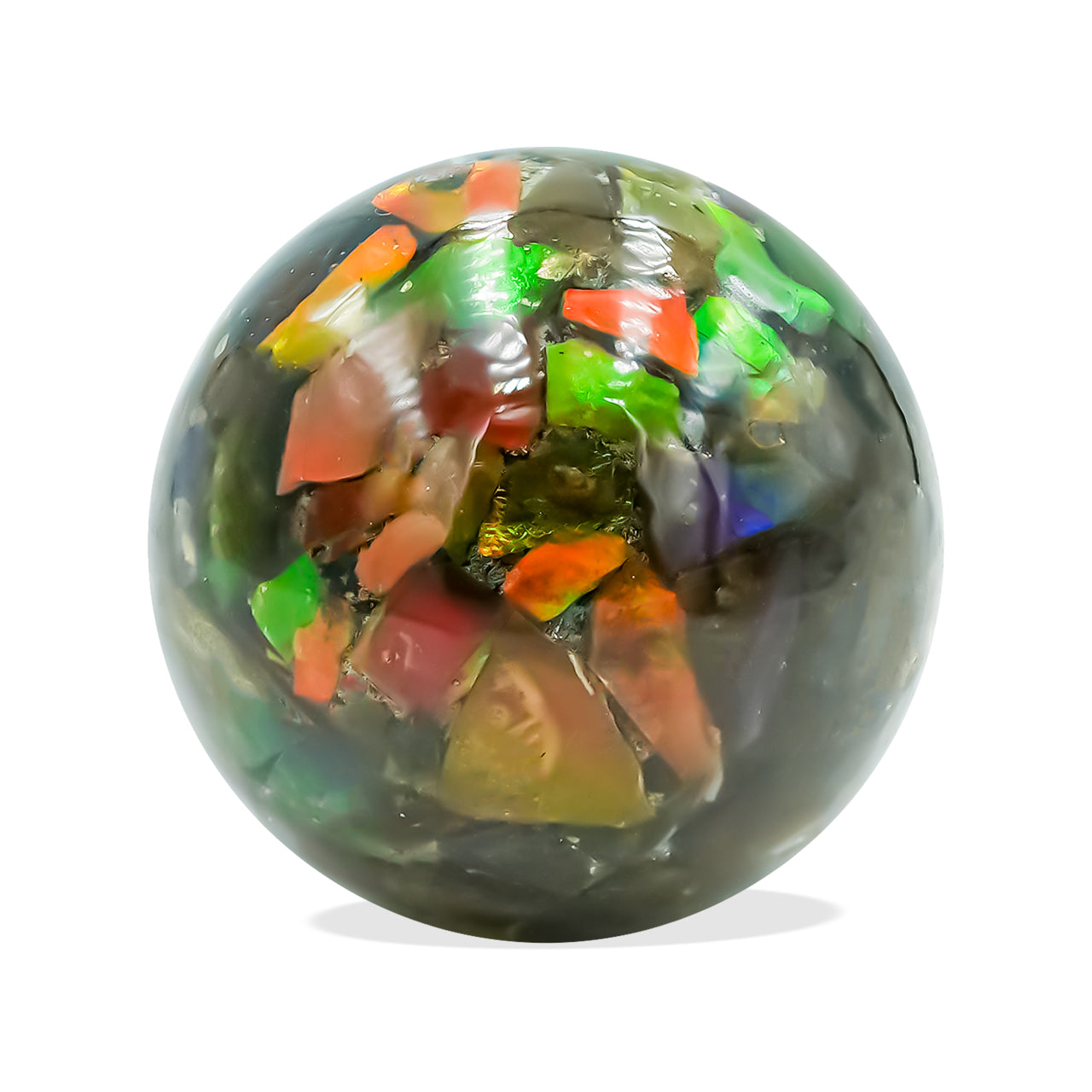 14 mm Ammolite Beads with Drill