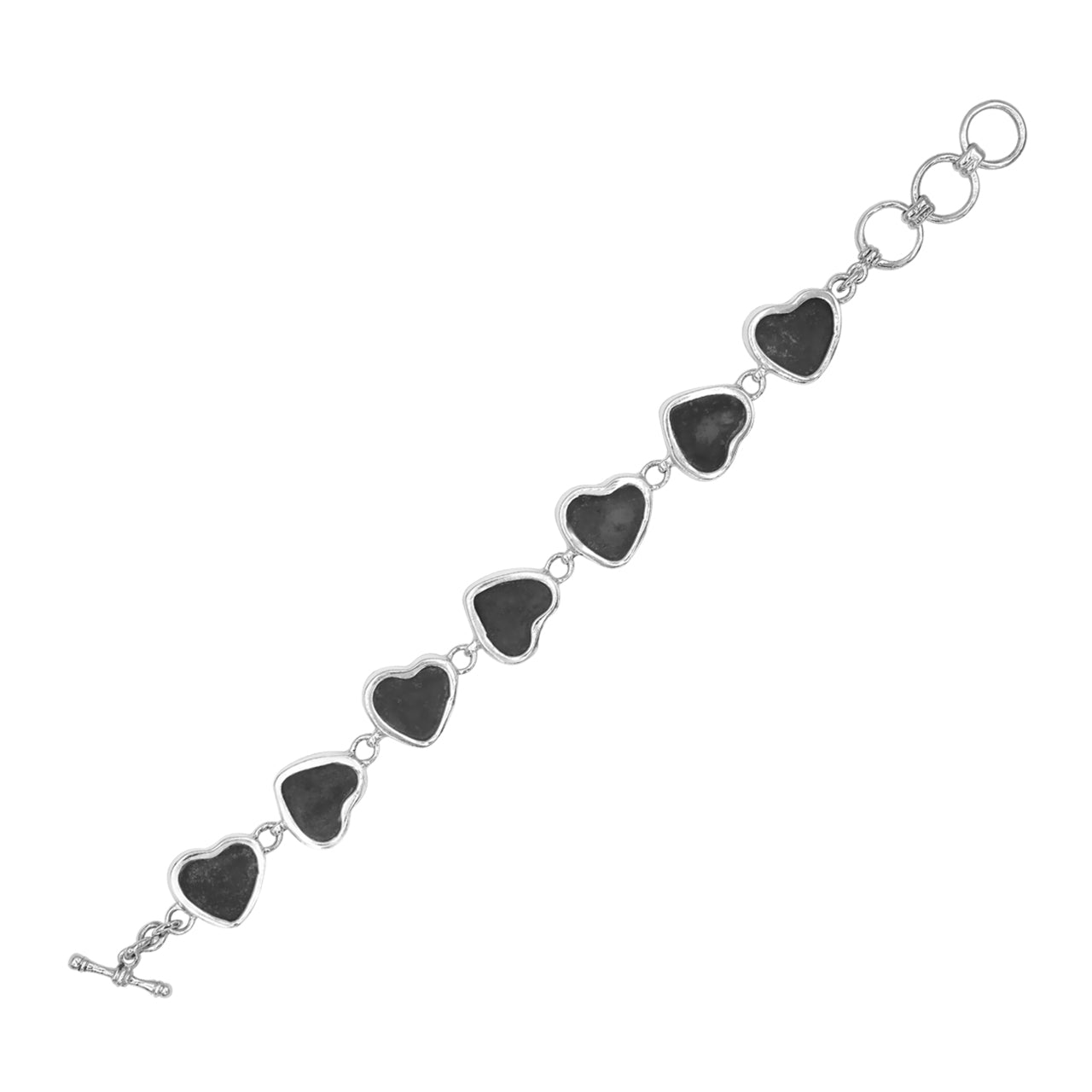 Ammolite Heart Bracelet in Sterling Silver