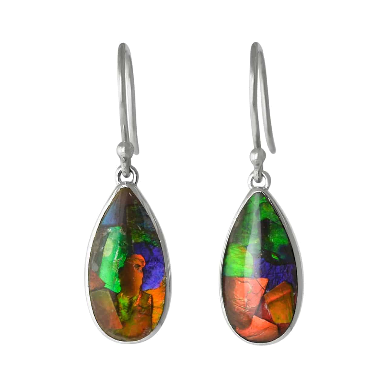 Ammolite Pear Shaped Earrings