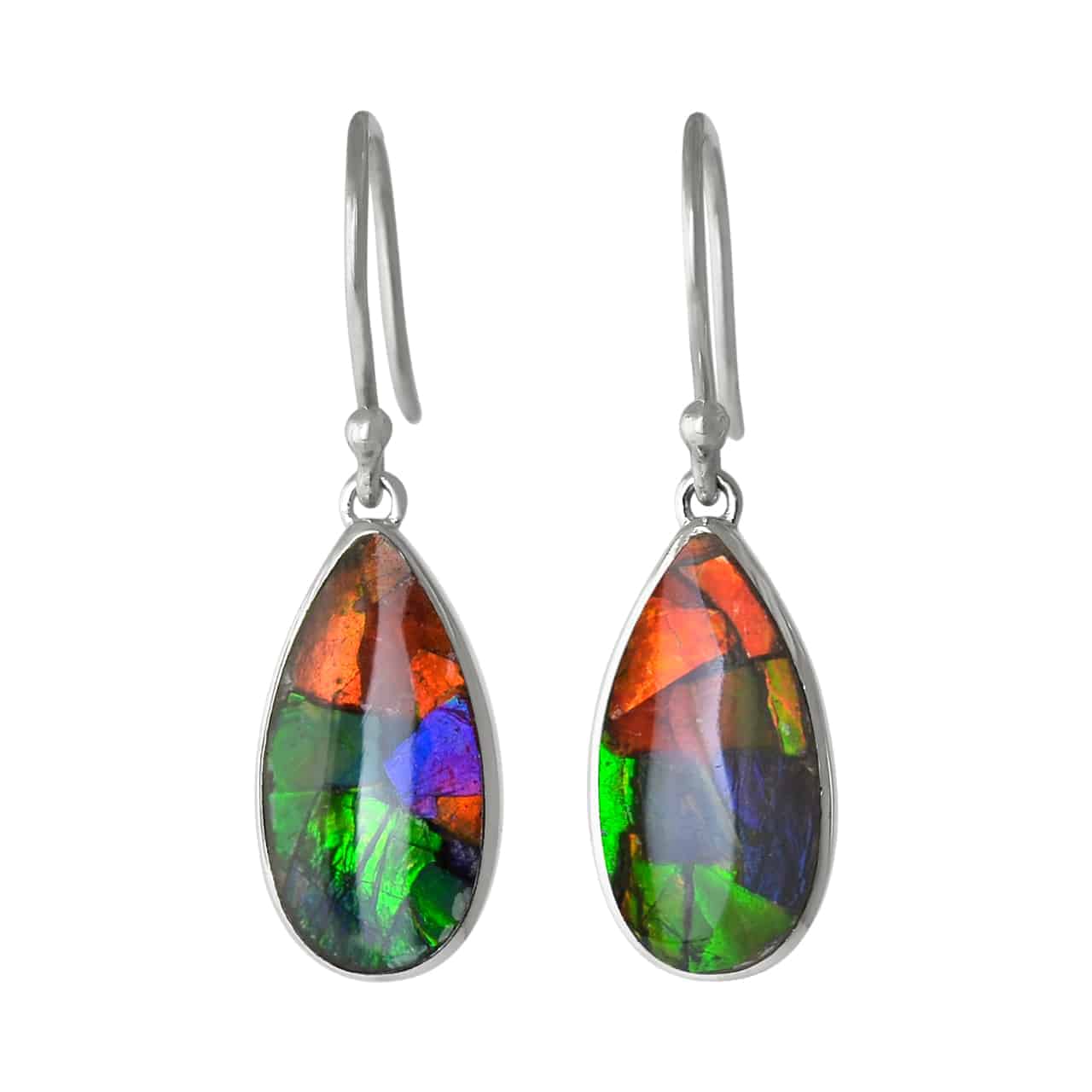 Ammolite Pear Shaped Earrings