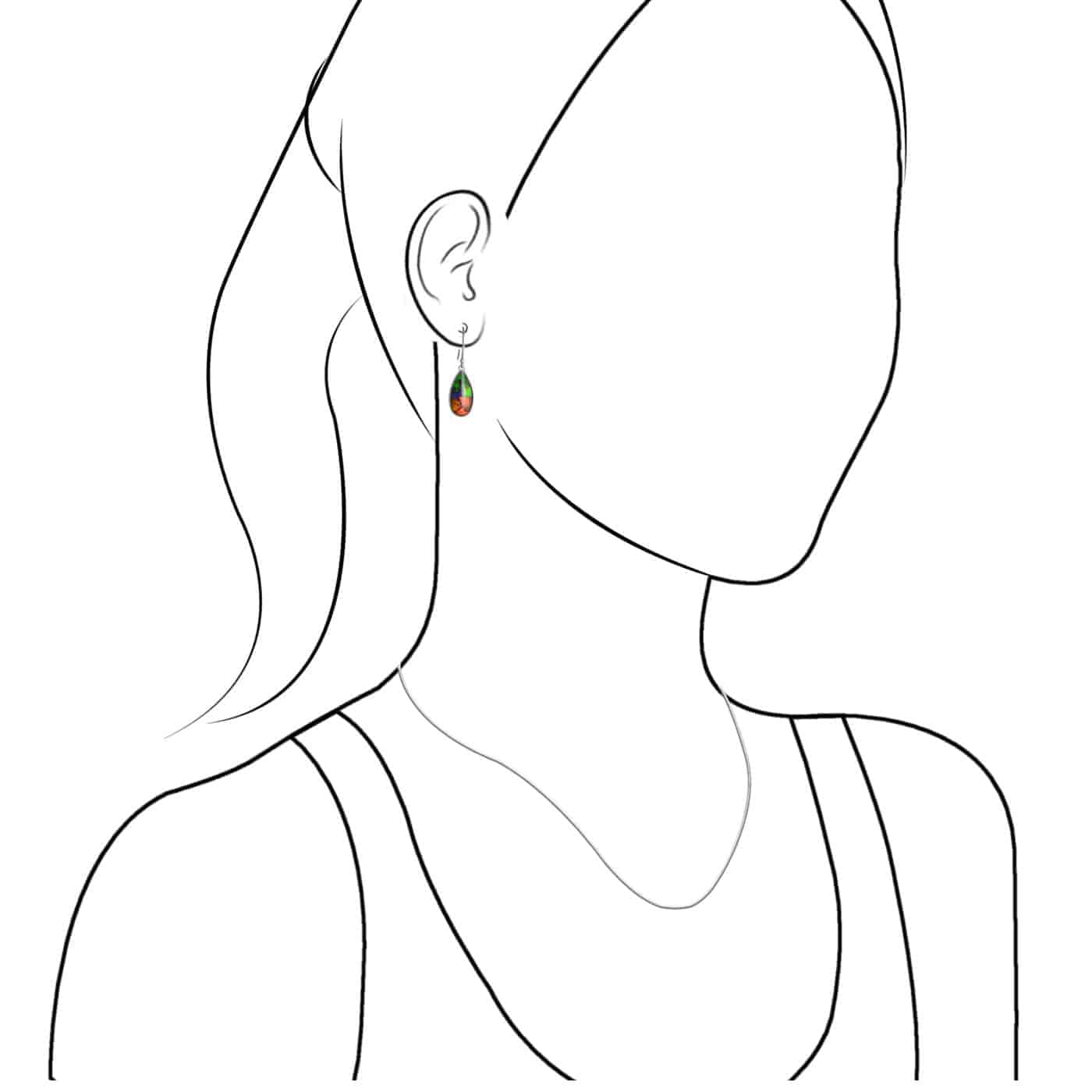 Ammolite Pear Shaped Earrings