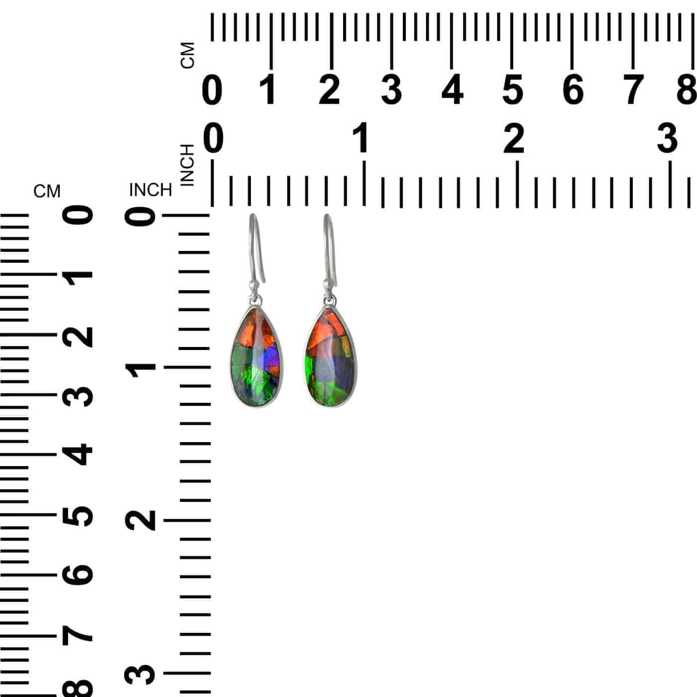 Ammolite Pear Shaped Earrings