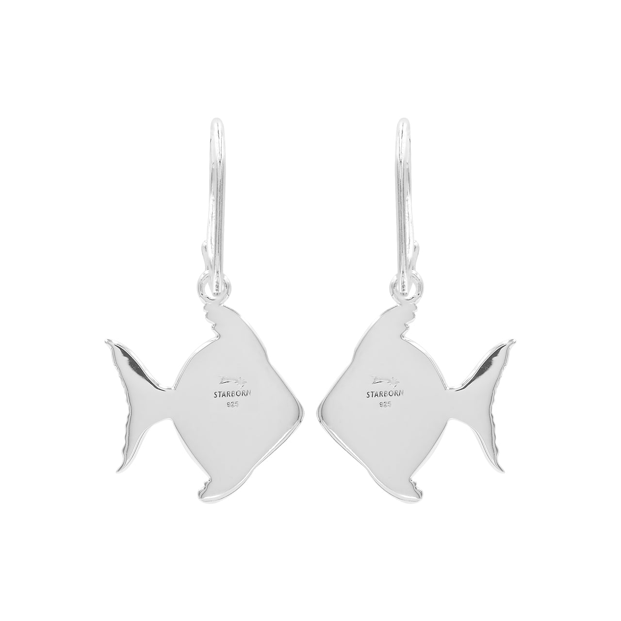Ammolite Inlay Fish Shape Earrings