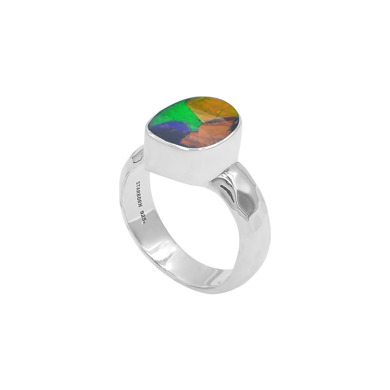 Ammolite Free-Form Cabochons Ring