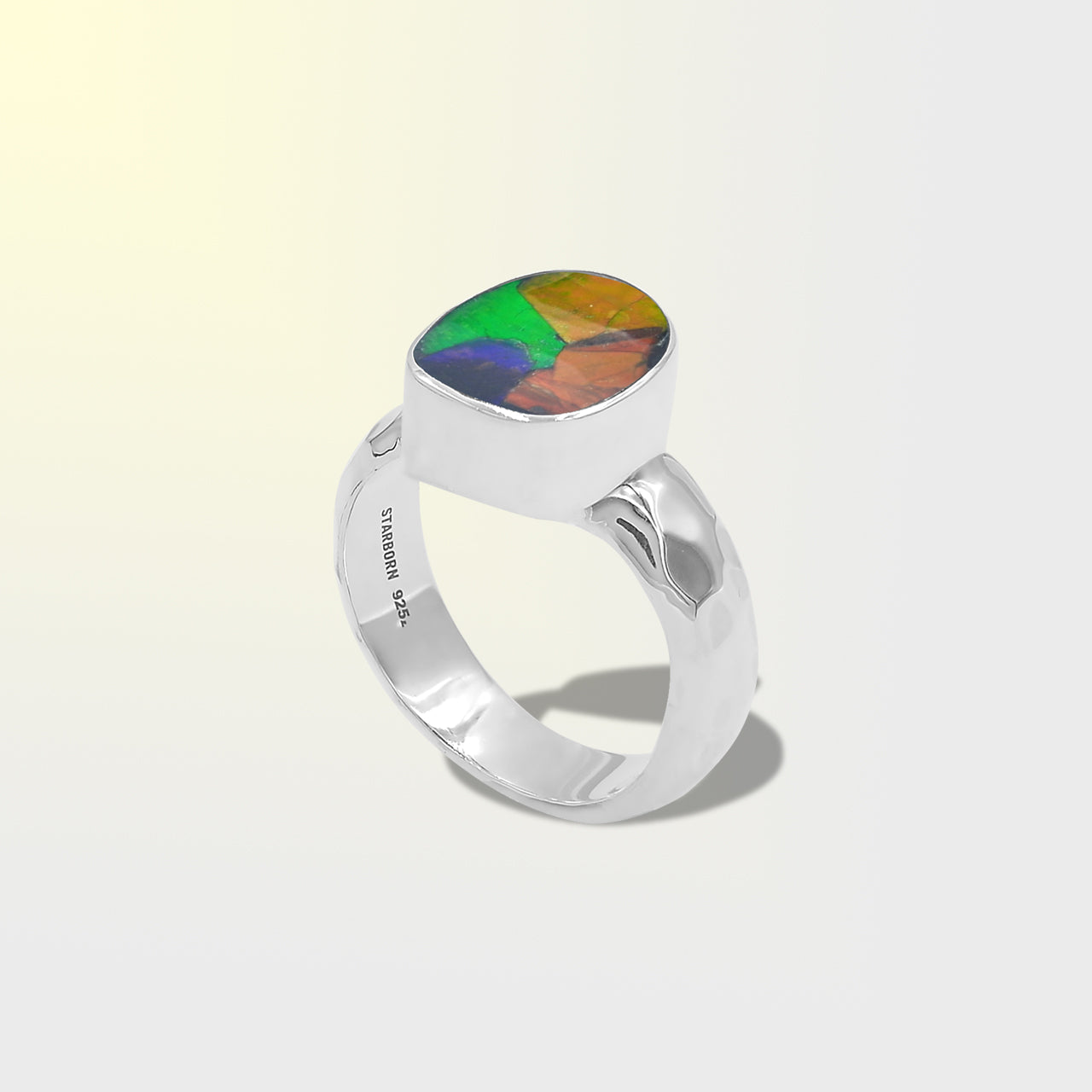 Ammolite Free-Form Cabochons Ring